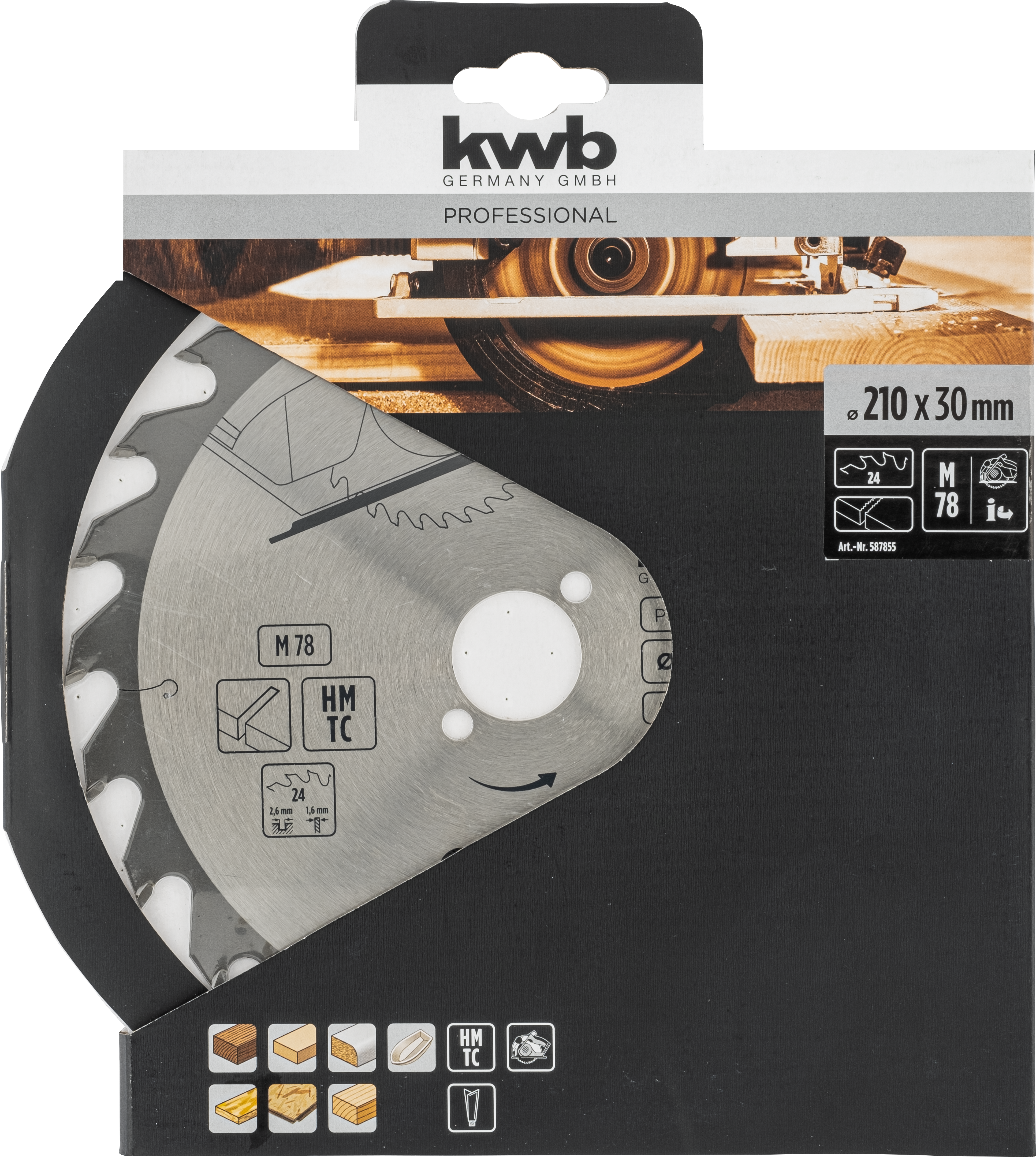 Kwb Kreissägeblatt HM, Ø 210 x 30 mm, Z24 Kwb Kreissägeblatt HM, Ø 210 x 30 mm, Z24