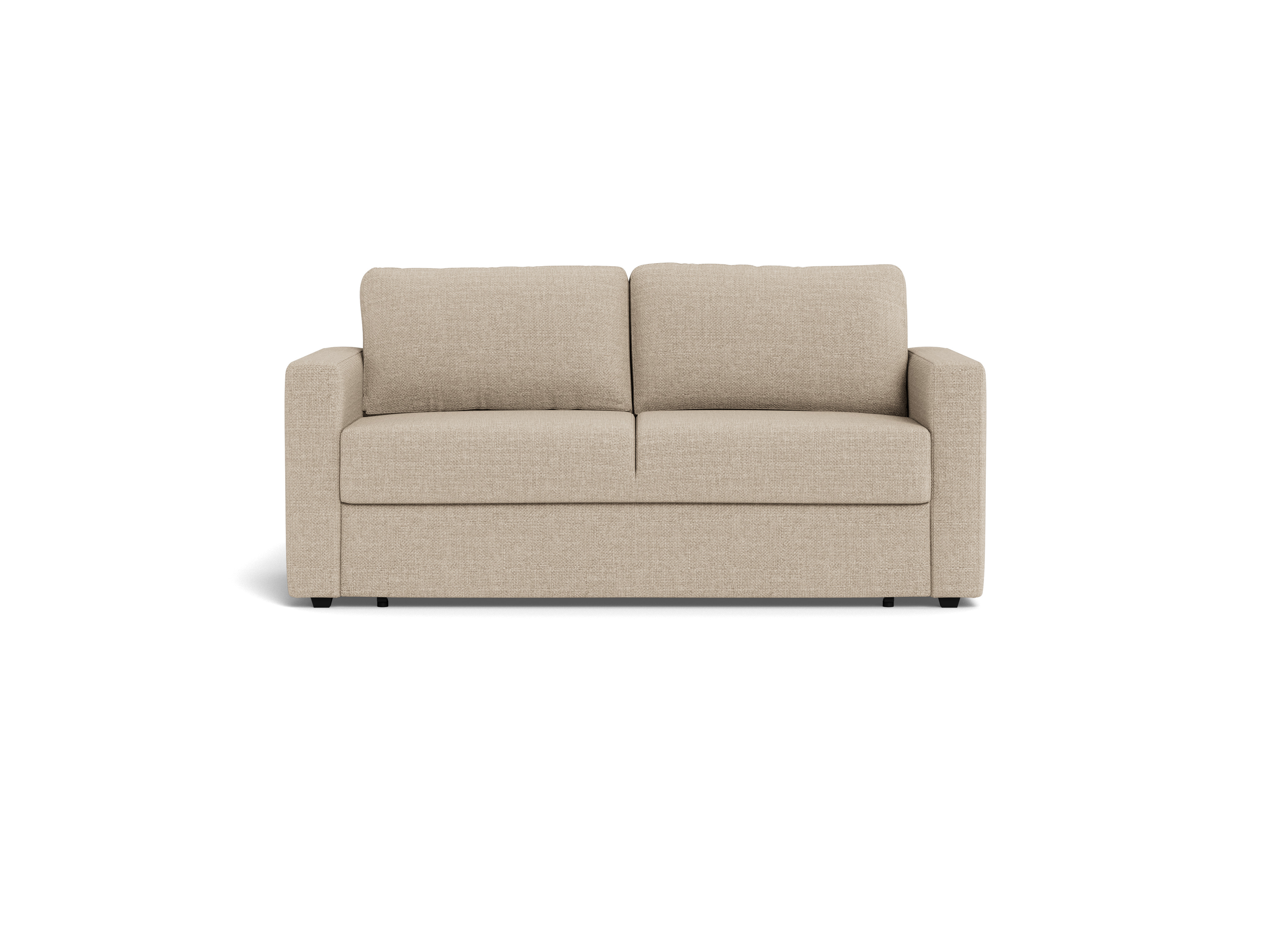 Actona Fleury Bettcouch mit Armlehne, Sitz beige Basel 24, Gestell PP schwarz, 176 x 88 x 85 cm