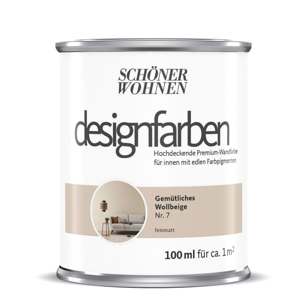Schöner Wohnen Designfarbe, gemütliches wollbeige, 100 ml