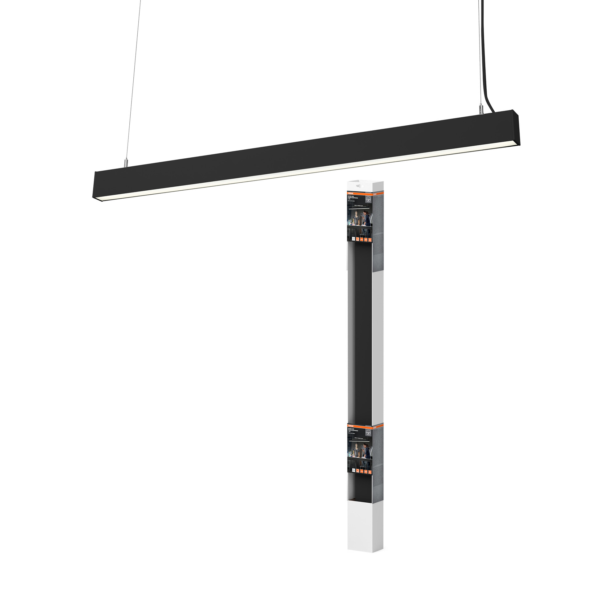 Osram LED Pendelleuchte Office Line, dimmbar, Schwarz