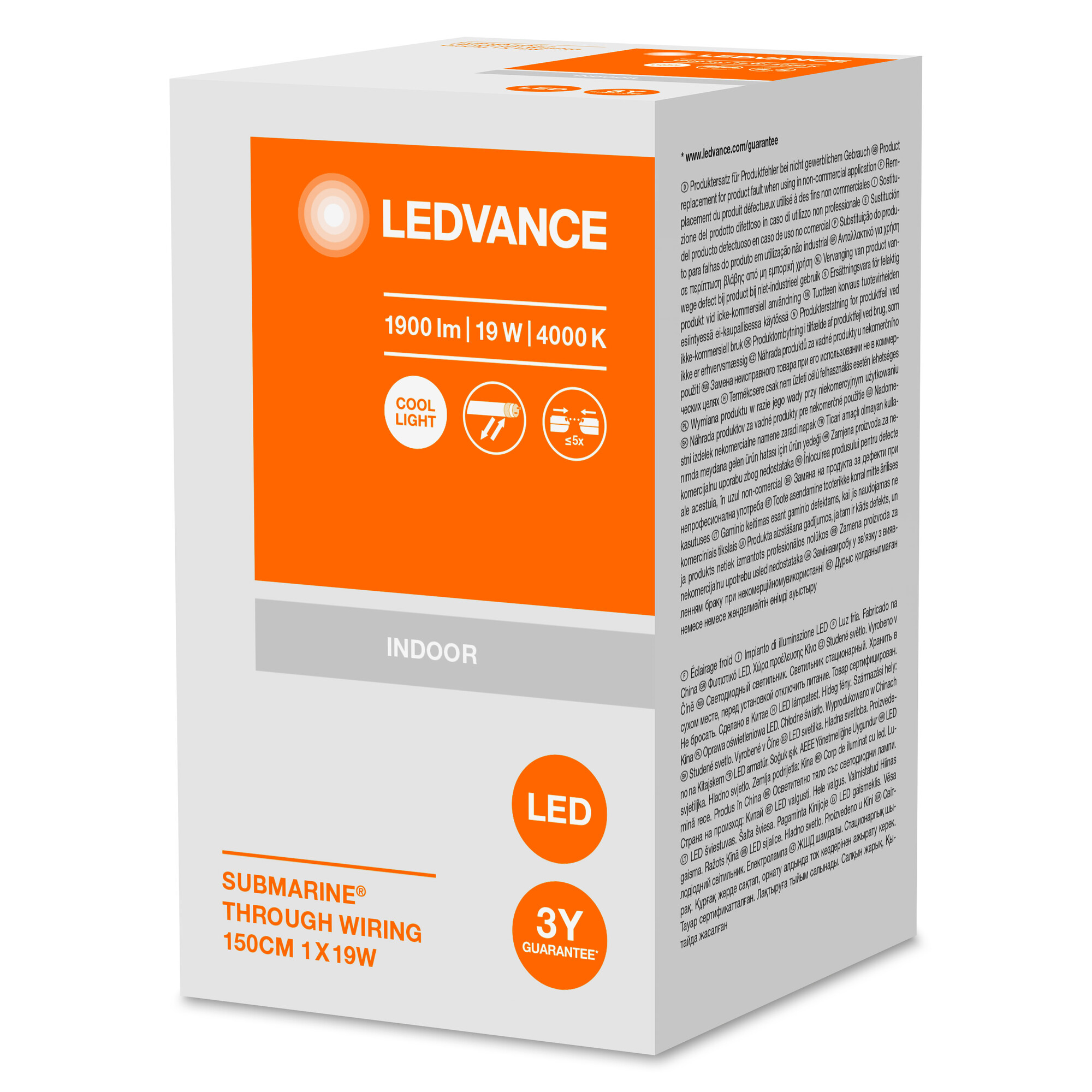 LEDVANCE Feuchtraumleuchte Submarine durchverdrahtet, 150 cm, 19W, 4000K LEDVANCE Feuchtraumleuchte Submarine durchverdrahtet, 150 cm, 19W, 4000K