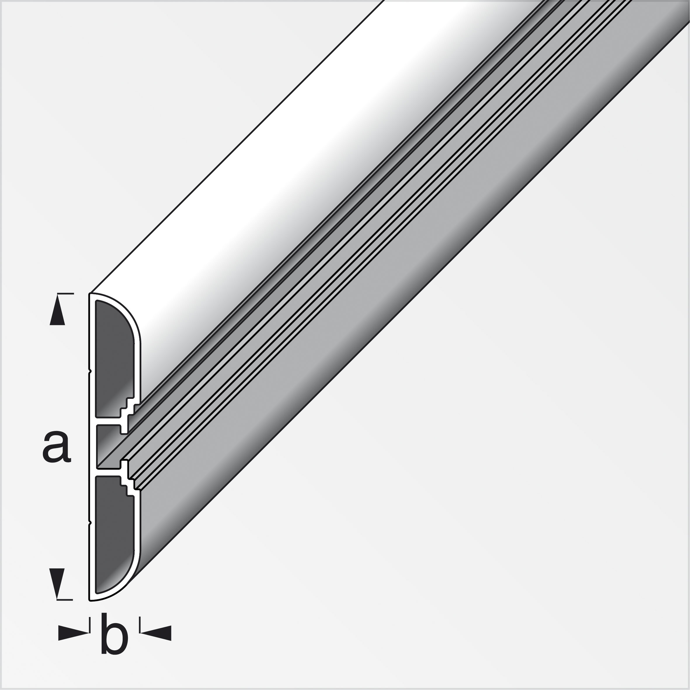 Alfer coaxis®-Profil, breit, 6 x 1 x 150 cm, blankes Aluminium Alfer coaxis®-Profil, breit, 6 x 1 x 150 cm, blankes Aluminium