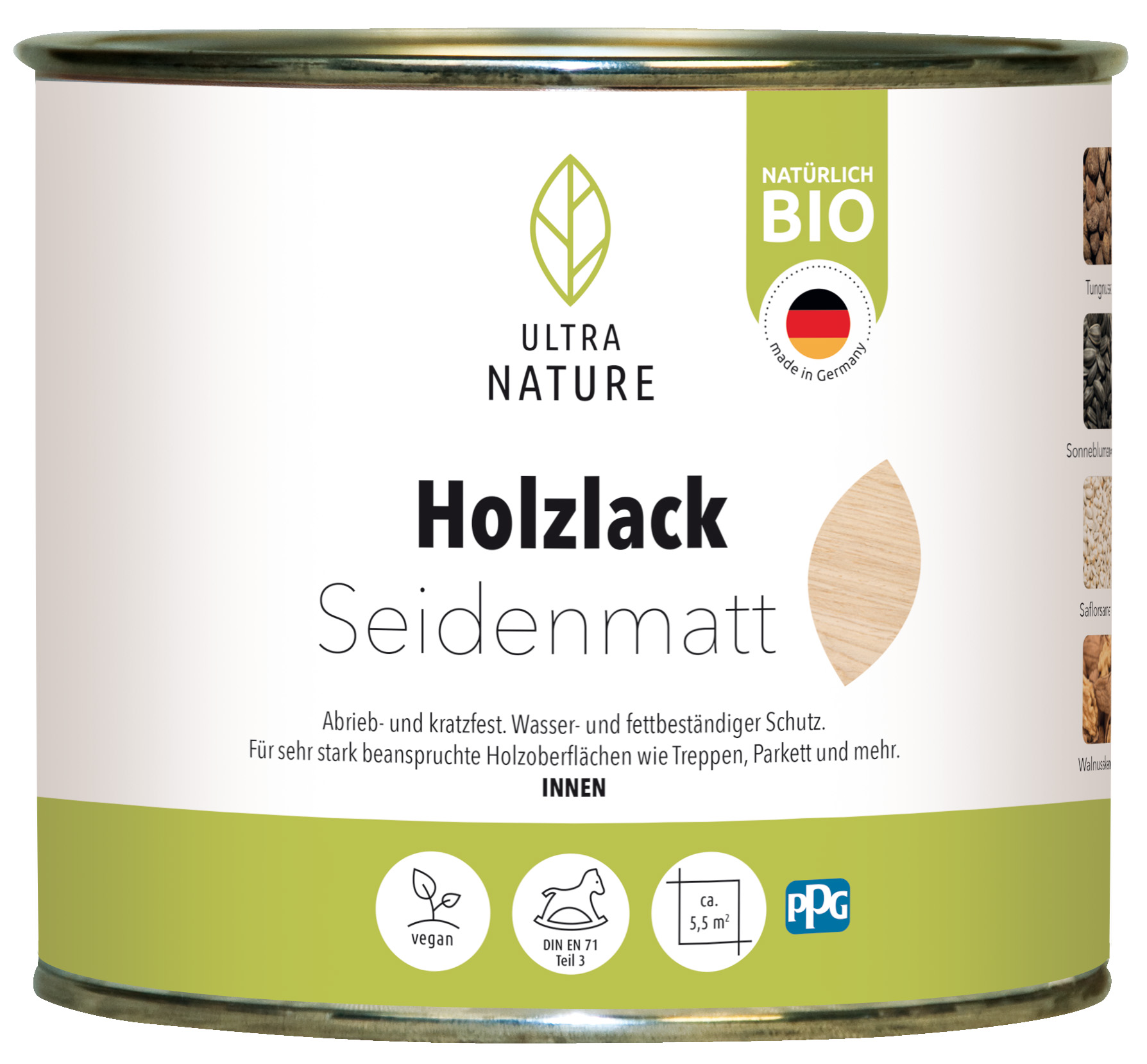 Ultra Nature Holzlack Farblos Seidenmatt, 0,375 l Ultra Nature Holzlack Farblos Seidenmatt, 0,375 l