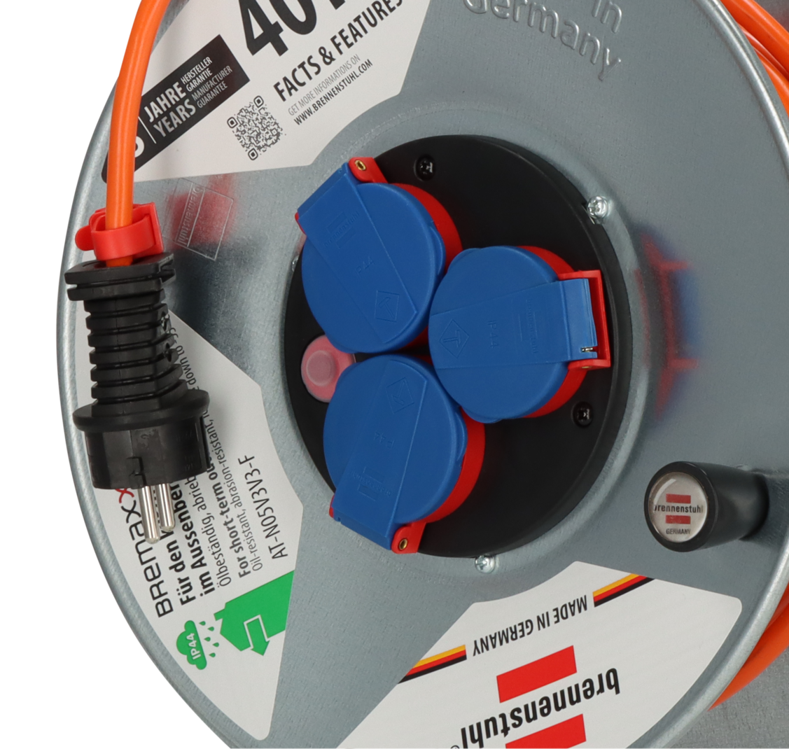 Brennenstuhl Garant S IP44 Kabeltrommel, 40 m Kabel in orange Brennenstuhl Garant S IP44 Kabeltrommel, 40 m Kabel in orange