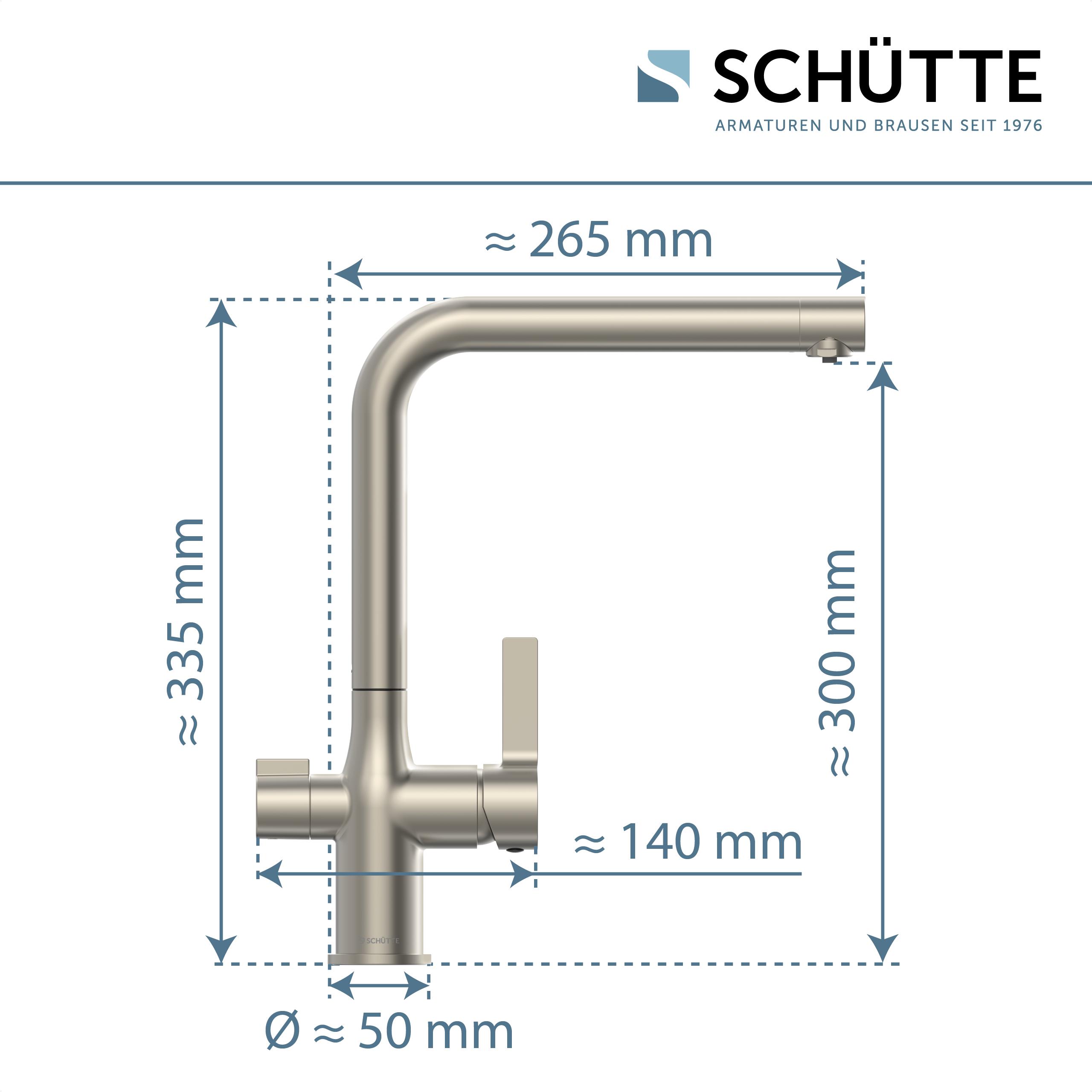 Schütte Trinkwasser-Spültischarmatur AQUASTAR PRO, Edelstahloptik, mit Filtersystem