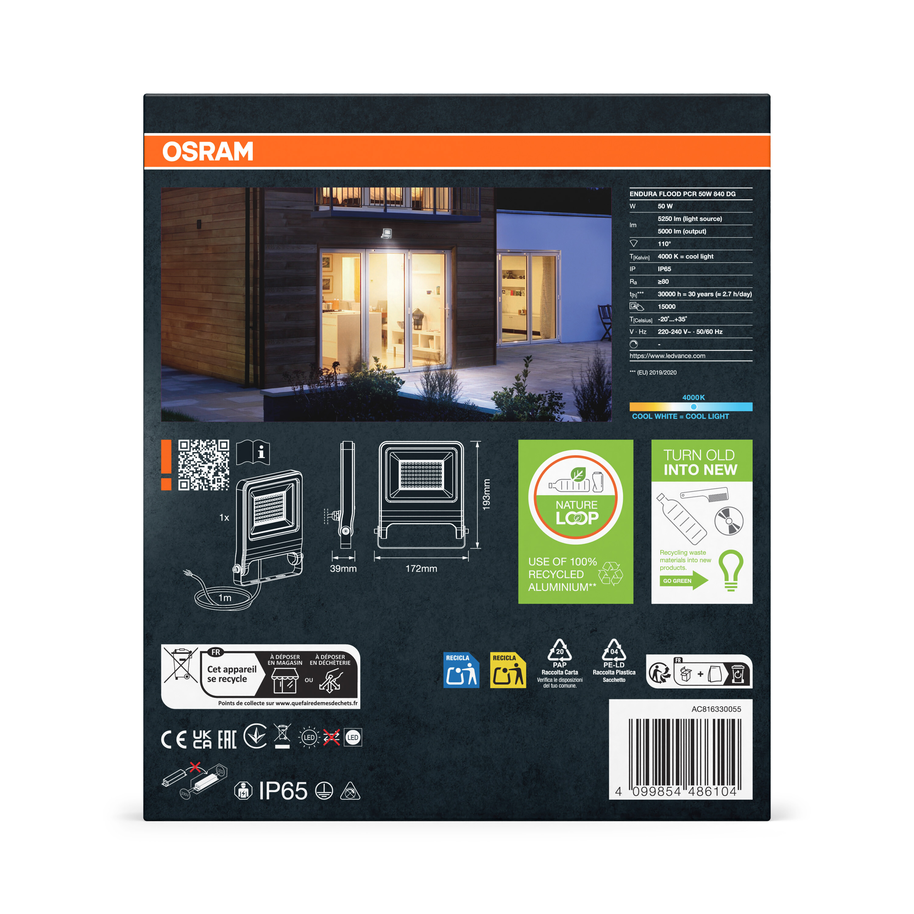 Osram LED Strahler Endura, 50W, Kaltweiß