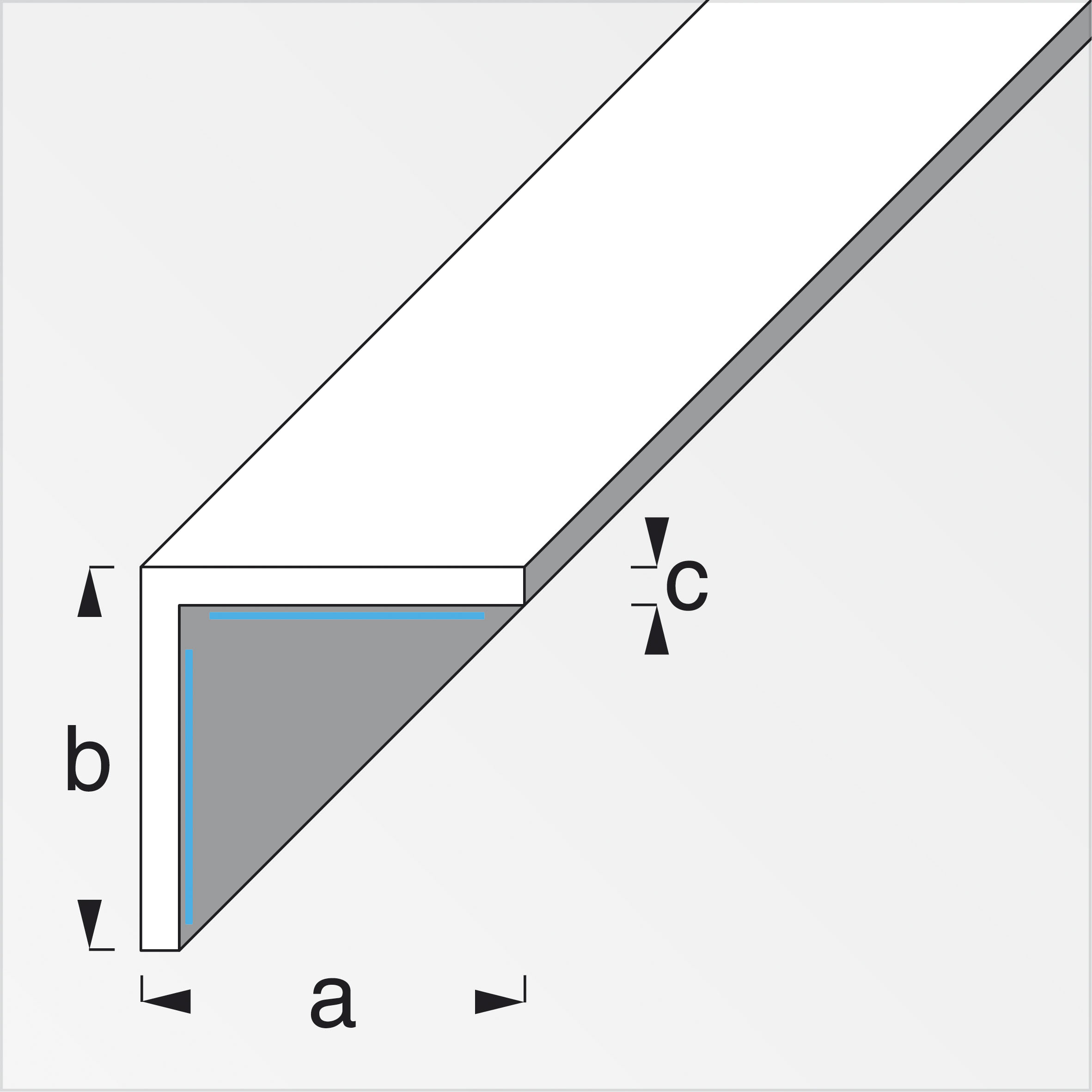 Alfer Winkel, gleichschenklig, selbstklebend, 1 m x 20 x 20 x 1,5 mm, weiß