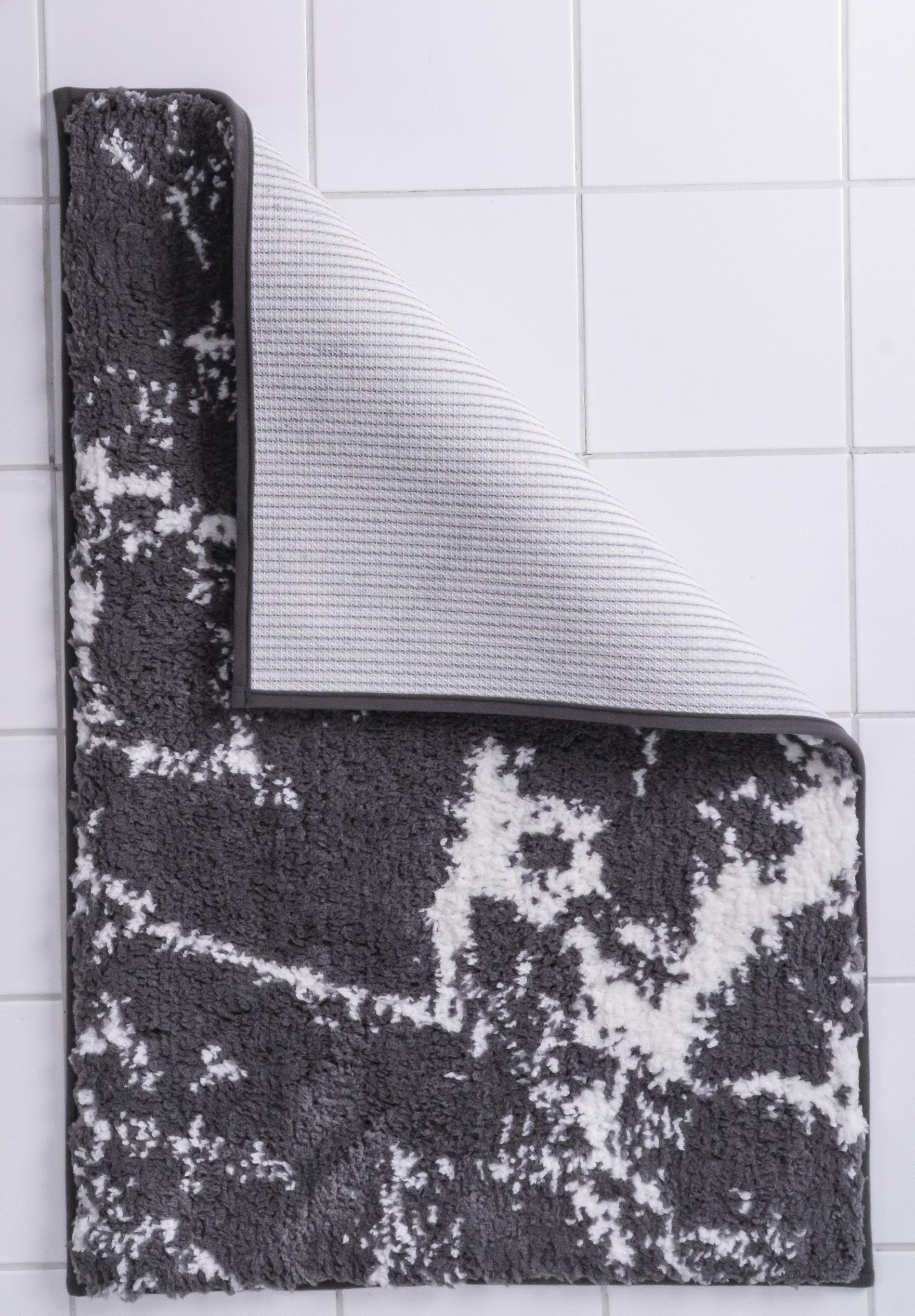 737174-3   TEPPICH 55X50 CM MARMOR GRAU-WEIß