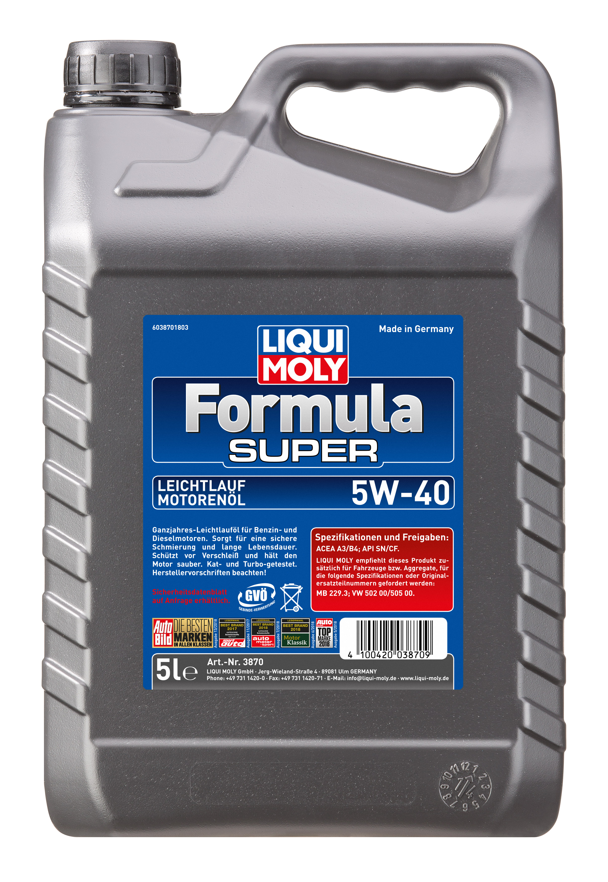 508768 LIQUI MOLY FORMULA SUPER 5W-40 5L