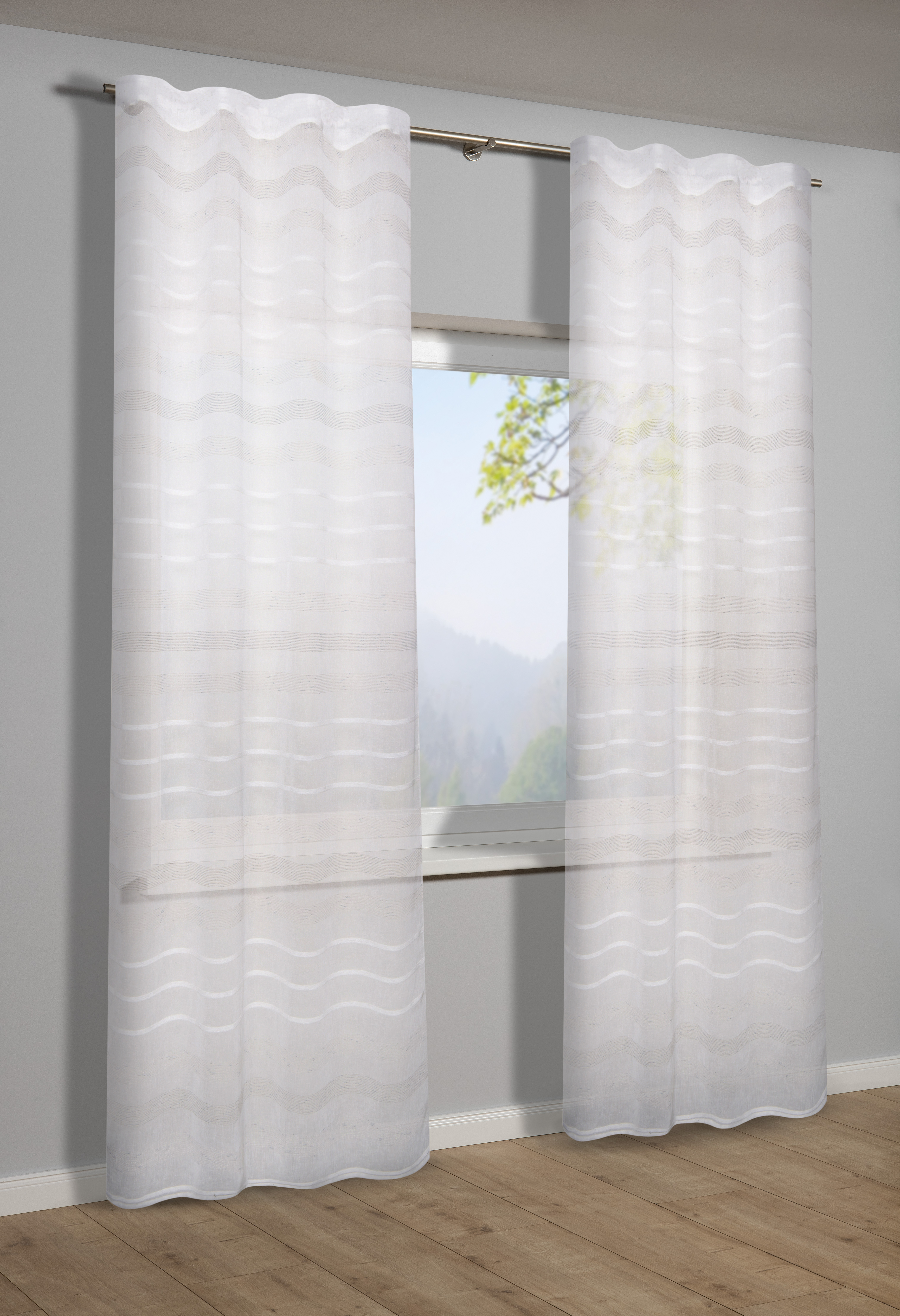 Sehlbach Schal mit Gardinenband weiß, 135 x 245 cm Sehlbach Schal mit Gardinenband weiß, 135 x 245 cm