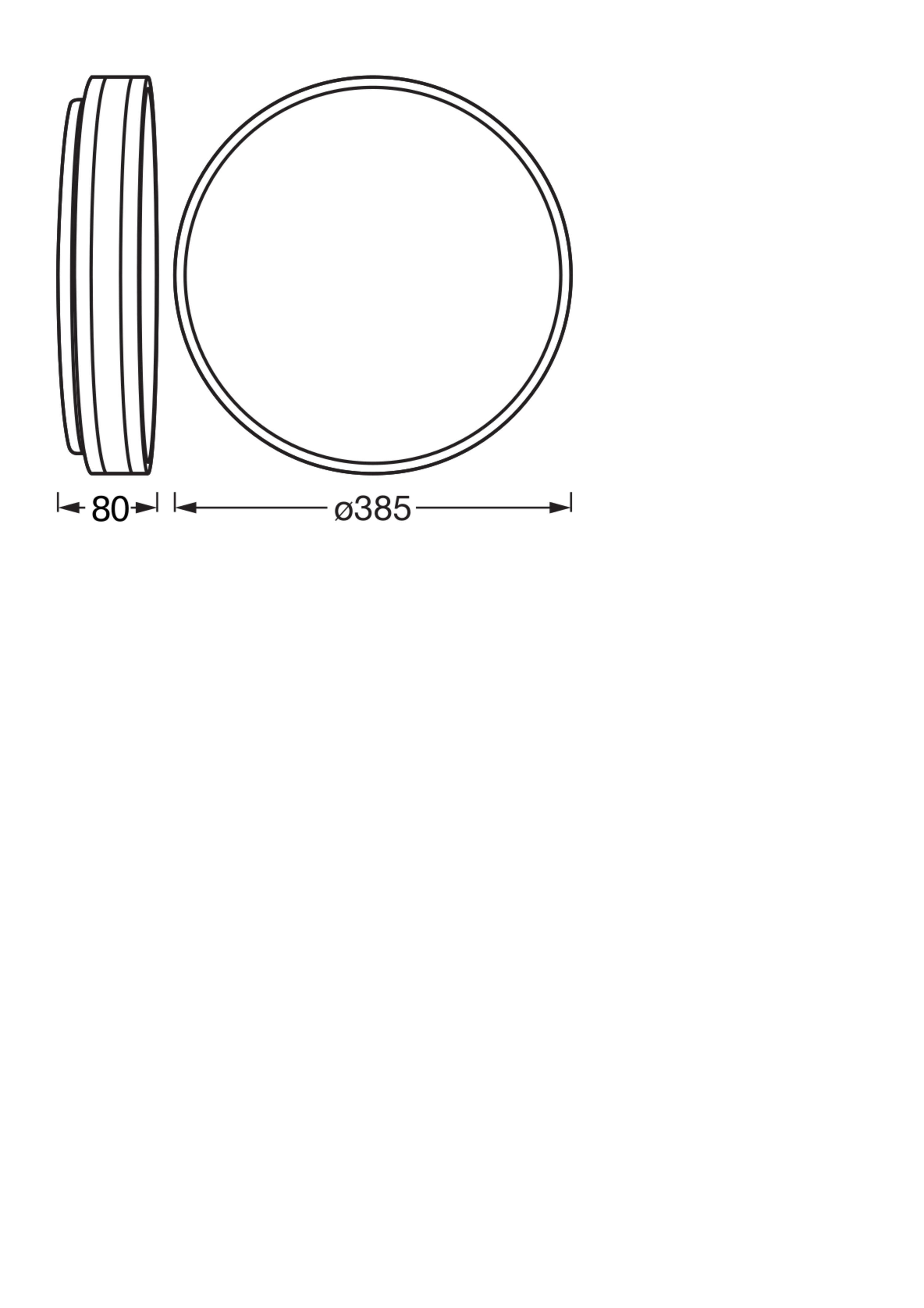 Osram Led Deckenleuchte "Orbis Caleb", 385 mm, 24W, 830, silber