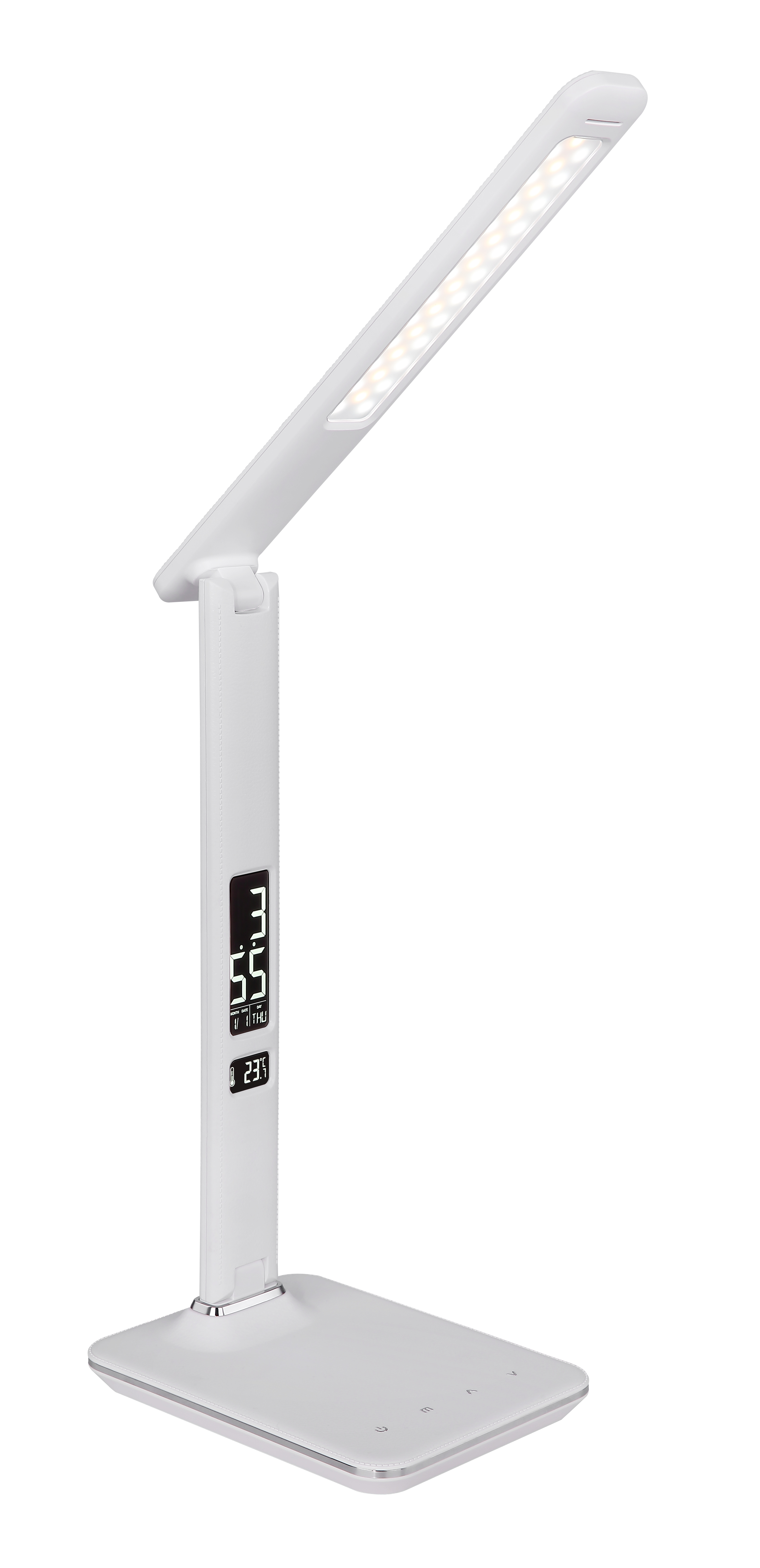 GLOBO TISCHLEUCHTE 7W WEISS  LEDER TOUCHDIMMER ANZEIGE