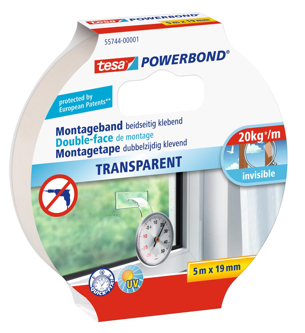 tesa_55744_LI406_pa_002 tesa Powerbond Montageband Transparent, 5 m