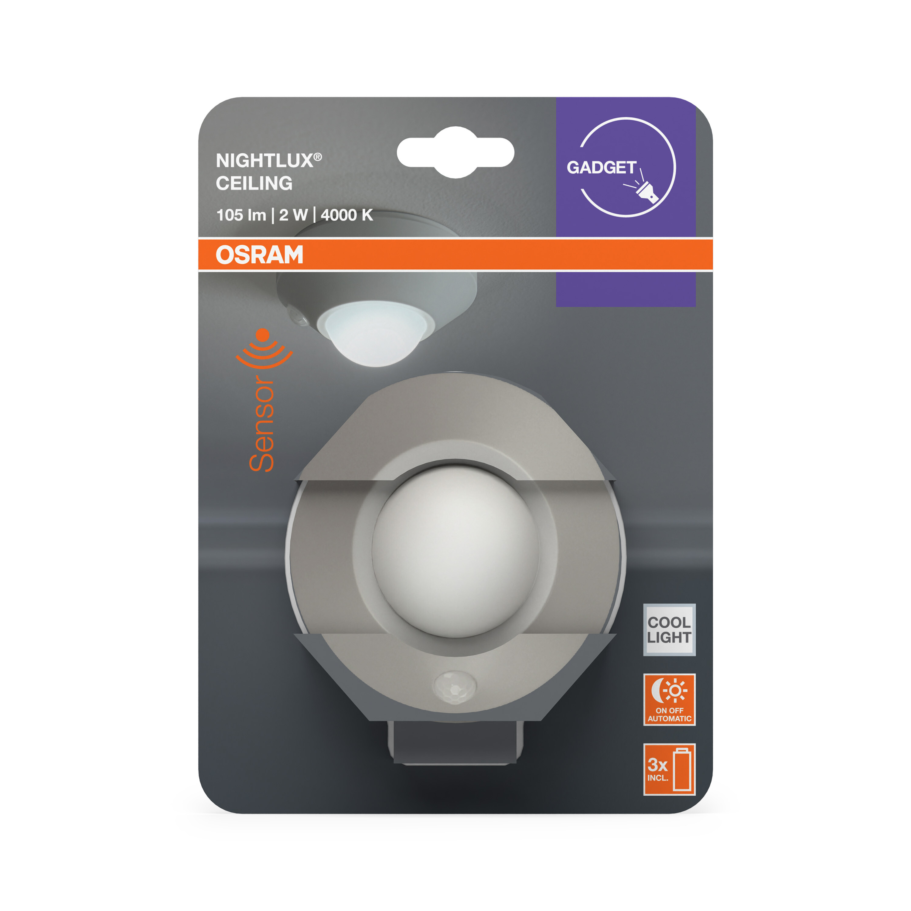 Osram LED Deckenleuchte Nightlux, silber