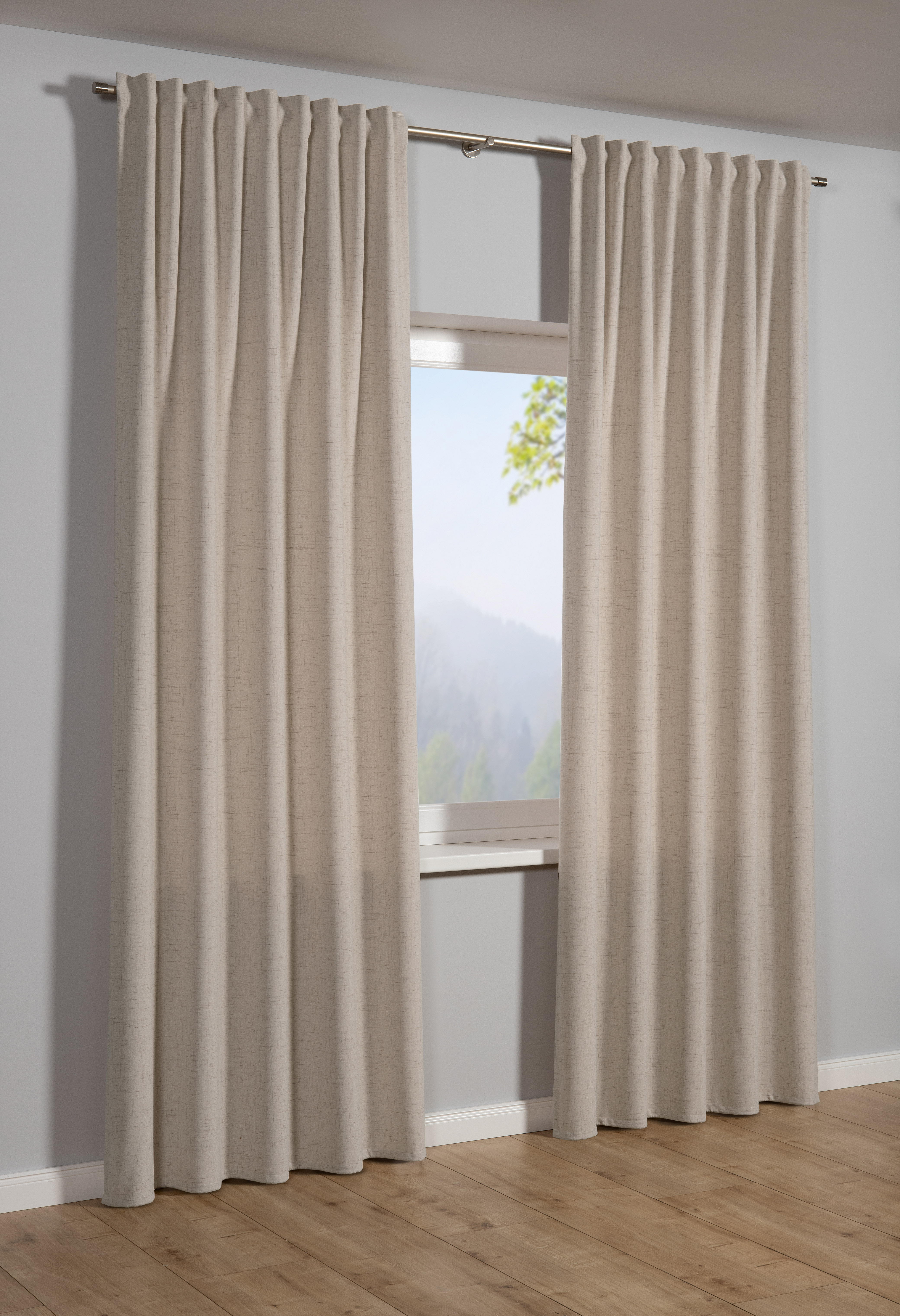 Sehlbach Schal mit Gardinenband beige, 140 x 245 cm Sehlbach Schal mit Gardinenband beige, 140 x 245 cm