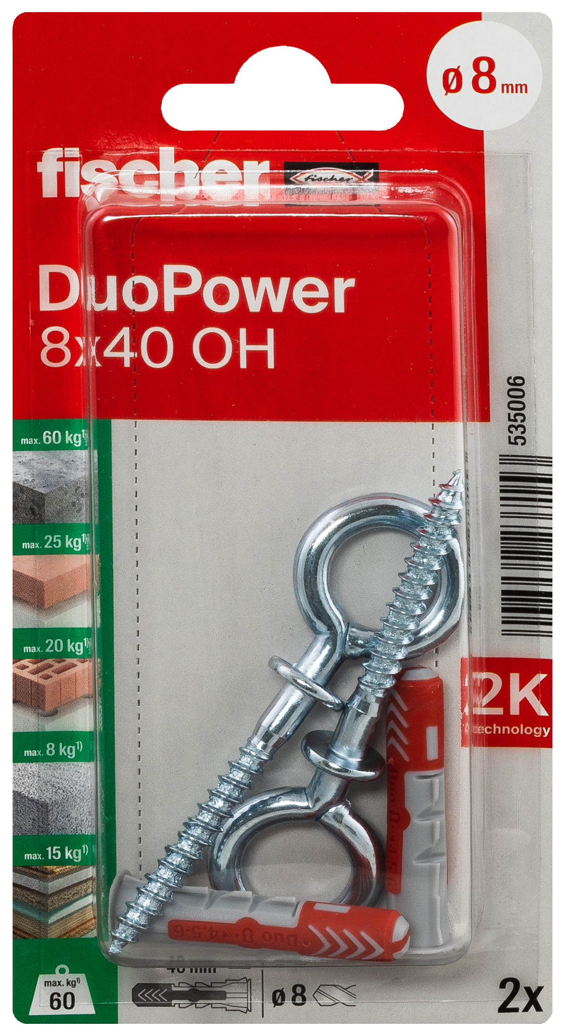 fischer DuoPower Universaldübel 8 x 40 OH K (2) fischer DuoPower Universaldübel 8 x 40 OH K (2)