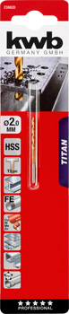 238620-300 Kwb Titan-Spiralbohrer, 2 mm