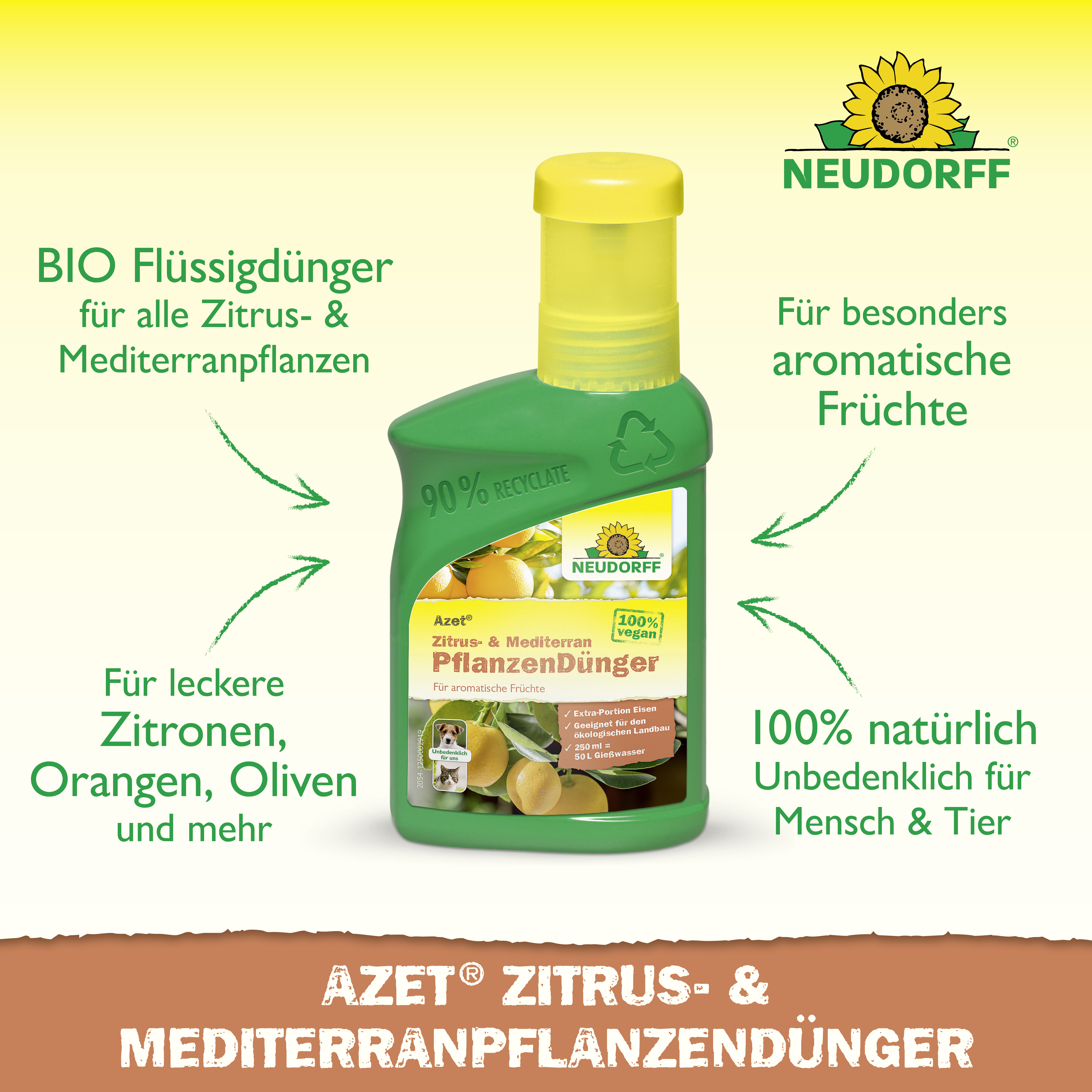 Neudorff Azet Zitrus- & MediterranpflanzenDünger, 250 ml