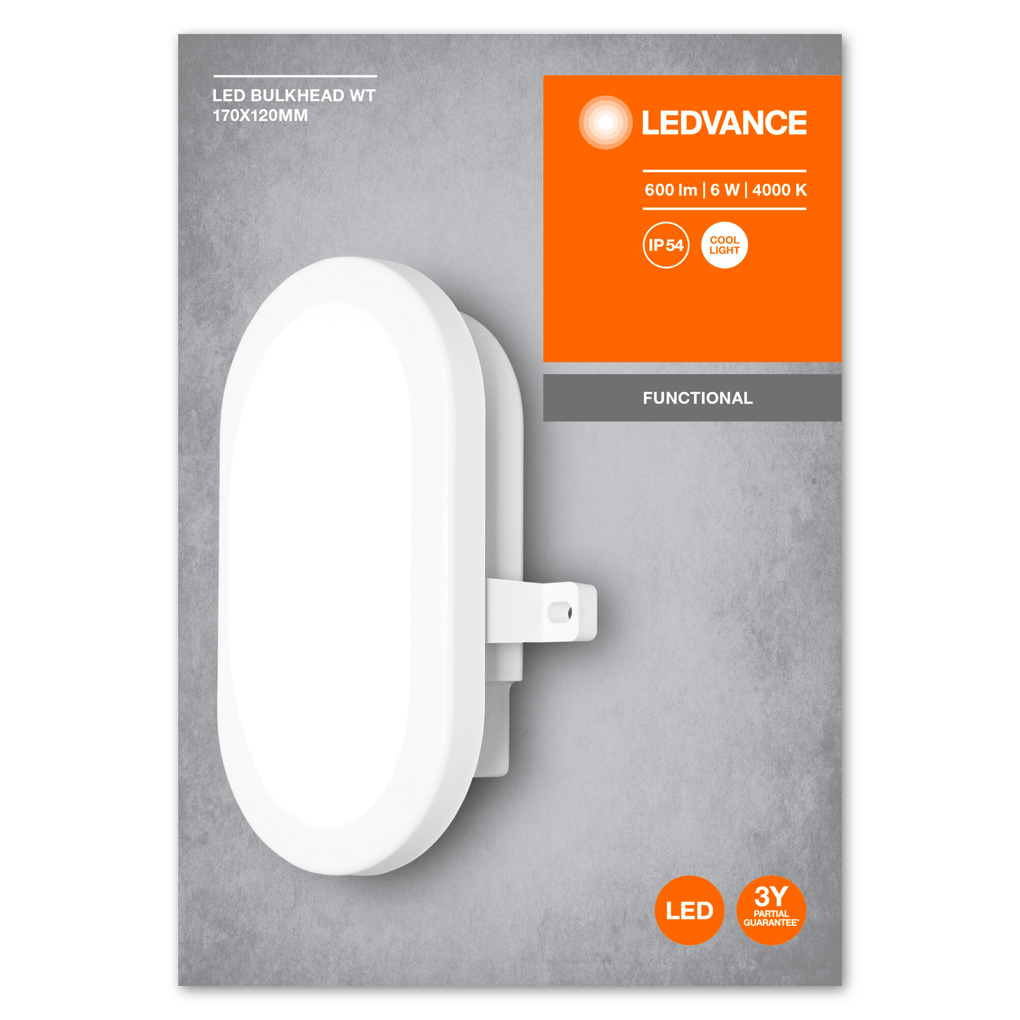 LEDVANCE Deckenleuchte LED Bulkhead, 6W, 4000K White LEDVANCE Deckenleuchte LED Bulkhead, 6W, 4000K White