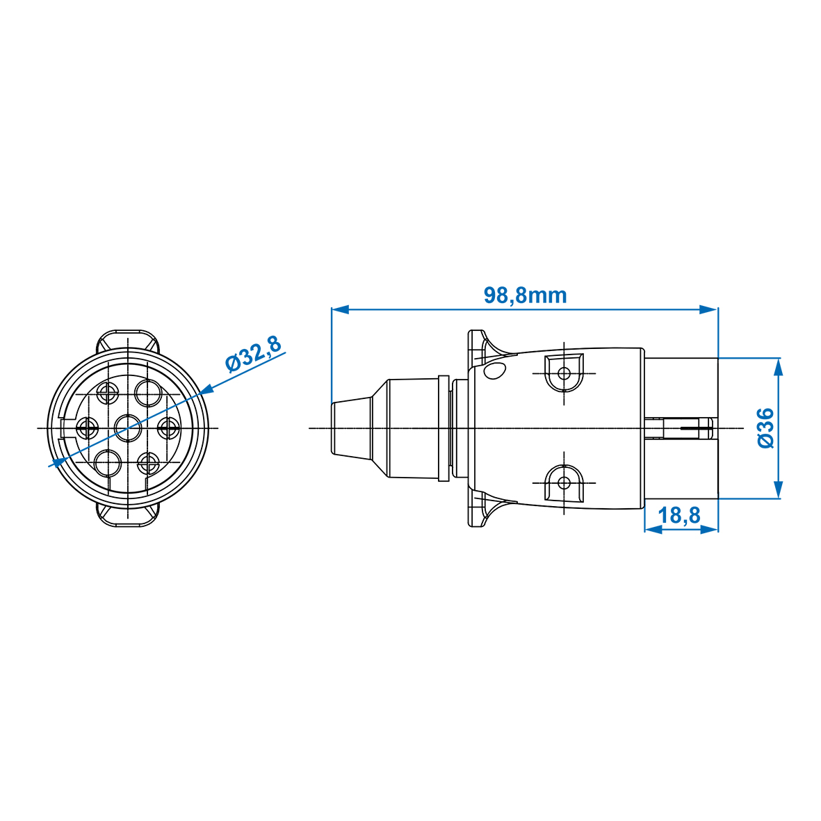 PROPLUS STECKER 7- POLIG METALL