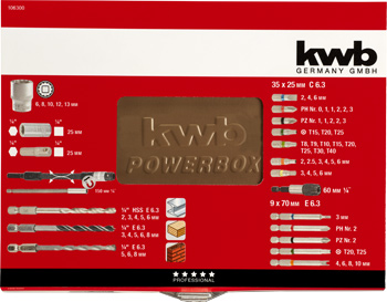 106300-300 Kwb Bit-Bohrer-Nuss-Satz, 67-tlg.