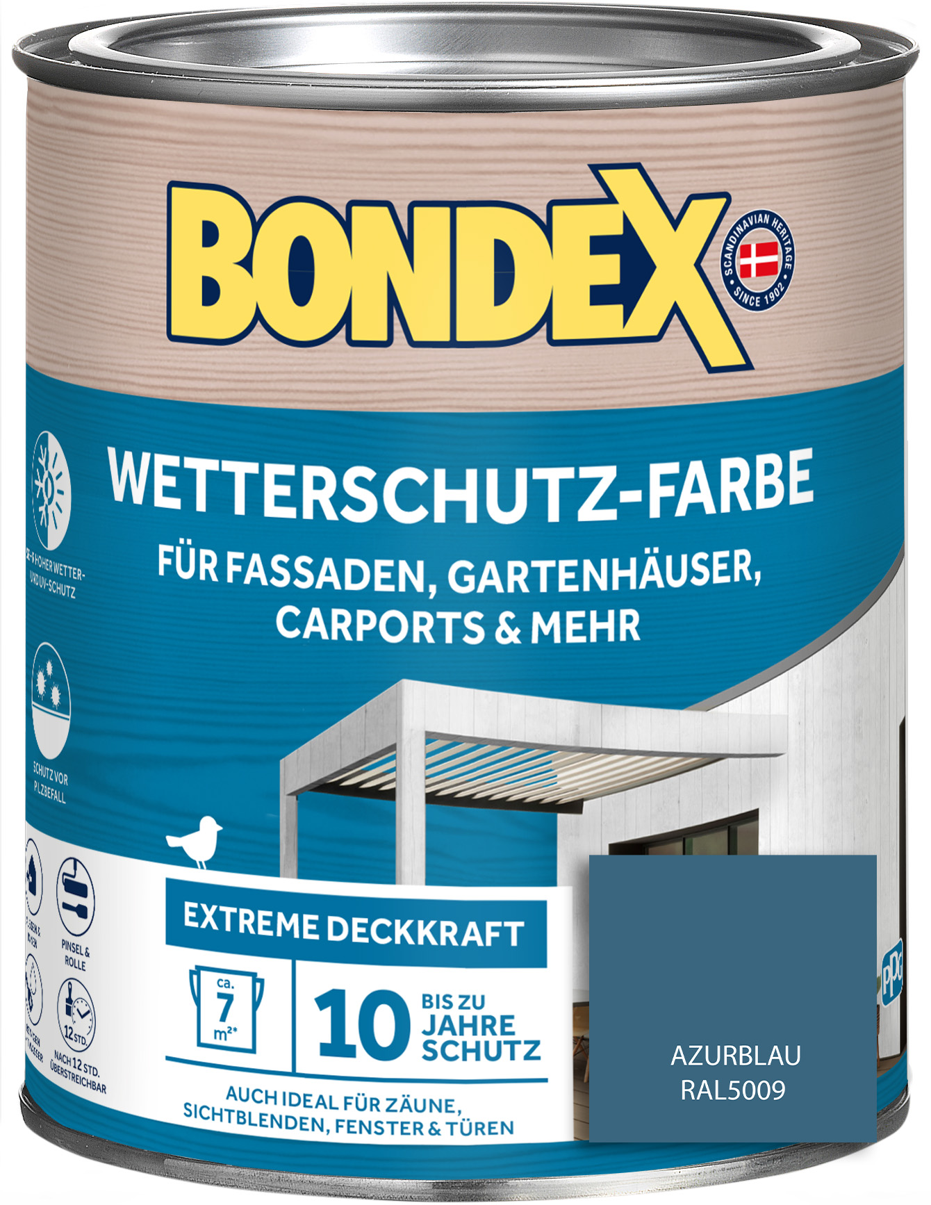 Bondex Wetterschutz-Farbe, azur, 0,75 l Bondex Wetterschutz-Farbe, azur, 0,75 l