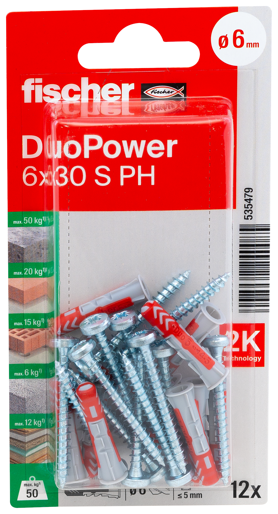 fischer DuoPower Universaldübel 6 x 30 S PH K (12) fischer DuoPower Universaldübel 6 x 30 S PH K (12)