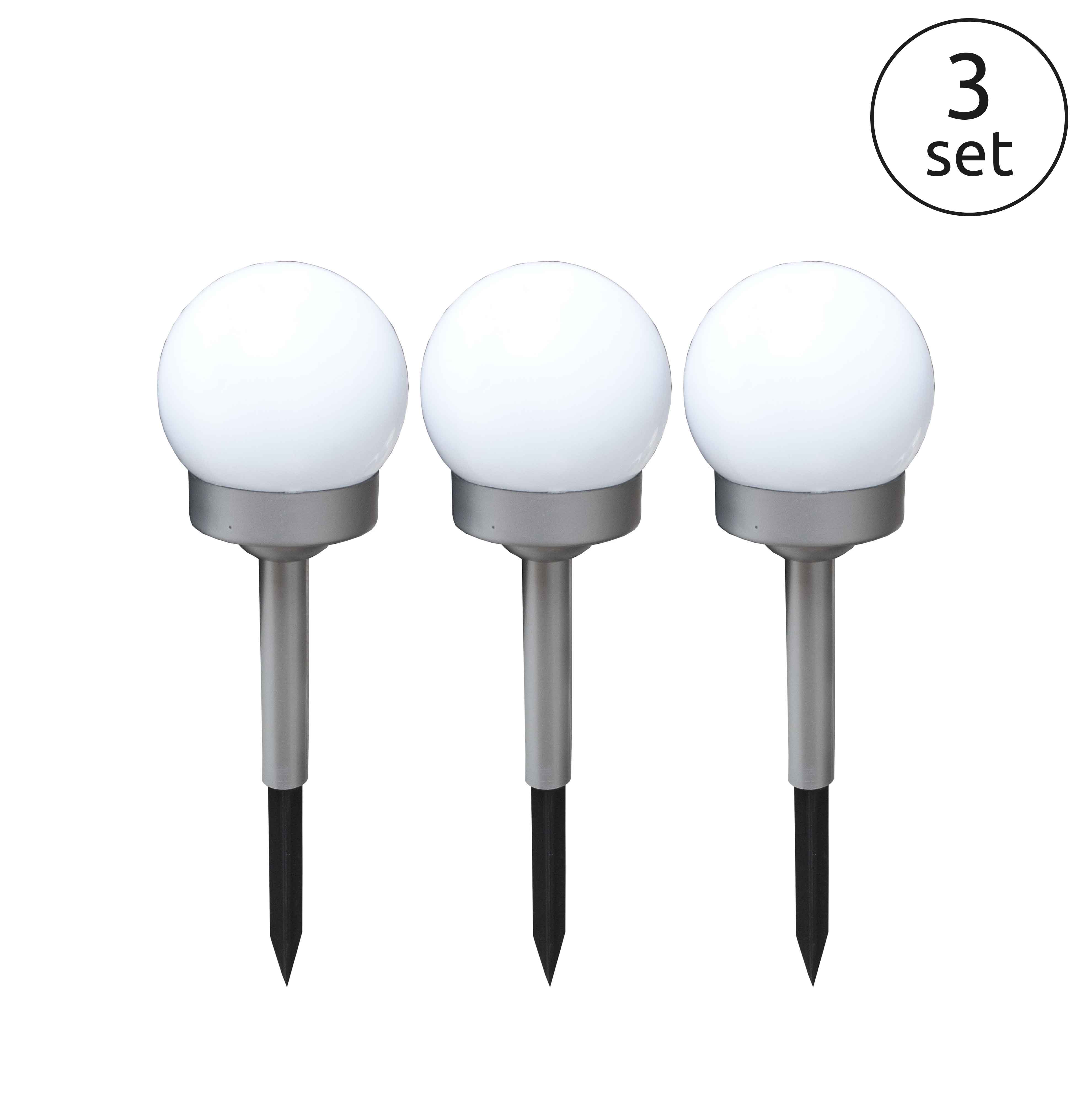 Globo Solarleuchte Kunststoff silber metallic, 10 x LED Globo Solarleuchte Kunststoff silber metallic, 10 x LED