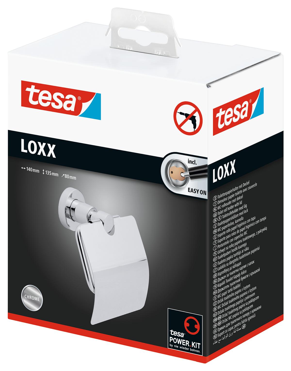 tesa Loxx Toilettenpapierhalter, mit Deckel