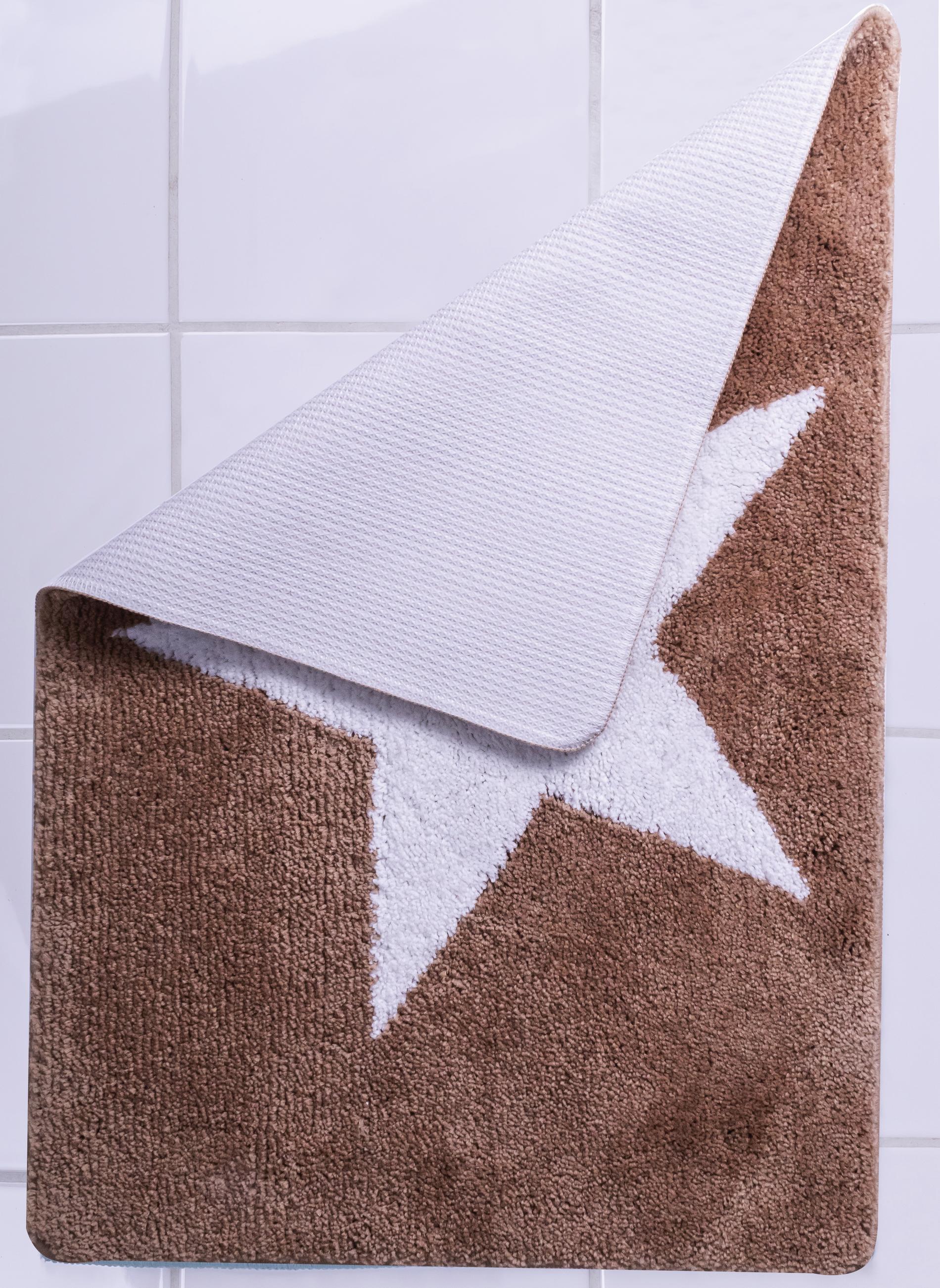 737159-3   TEPPICH 55X50 CM STAR WEIß-BEIGE