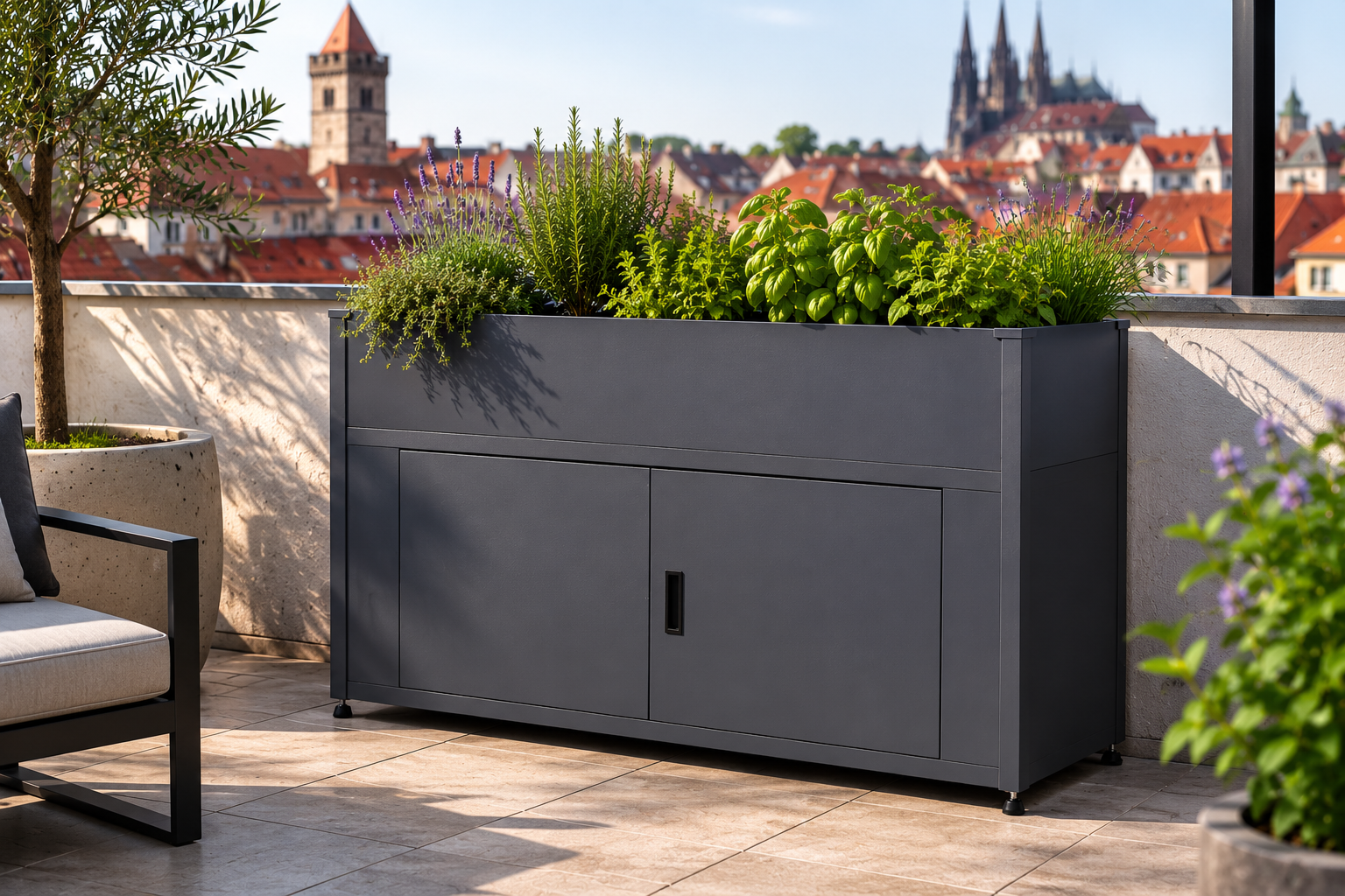 KGT Hochbeet UrbanGrow L-Space, anthrazit-grau