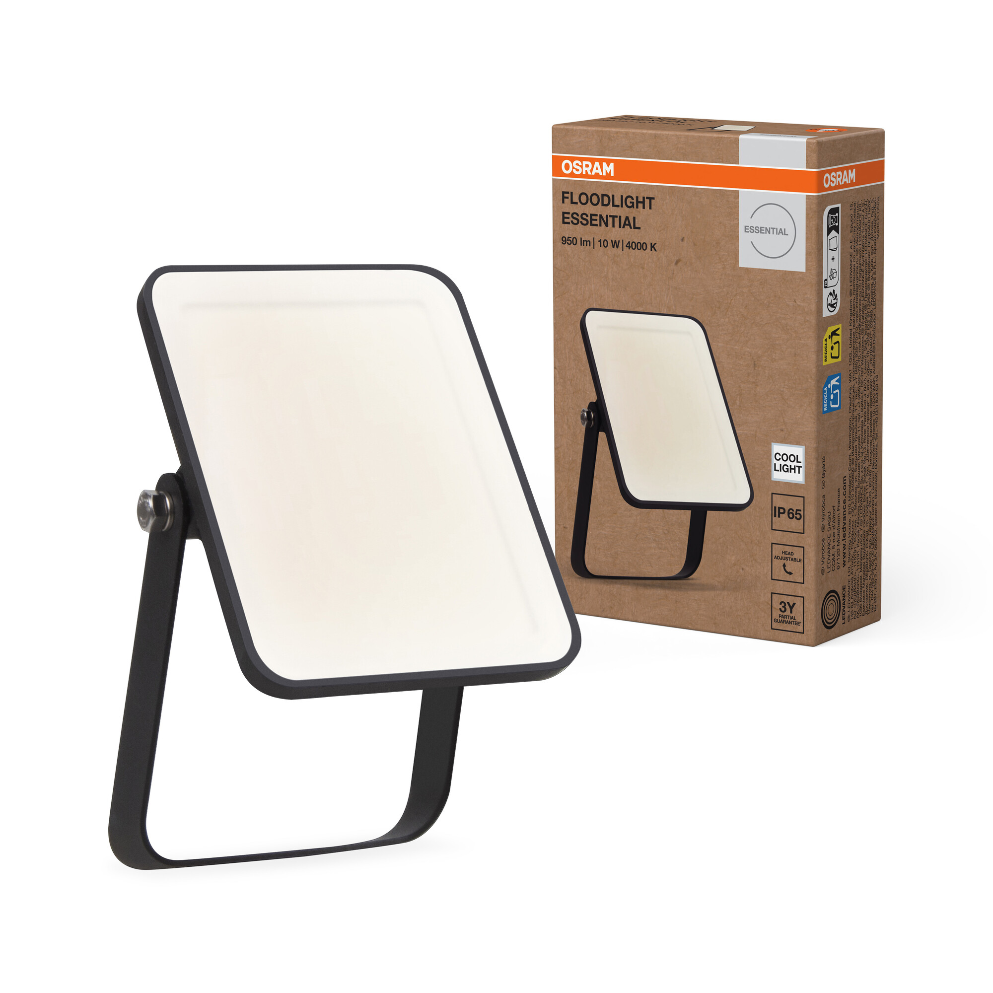 Osram Flutlicht Essential Strahler, 10W, schwarz