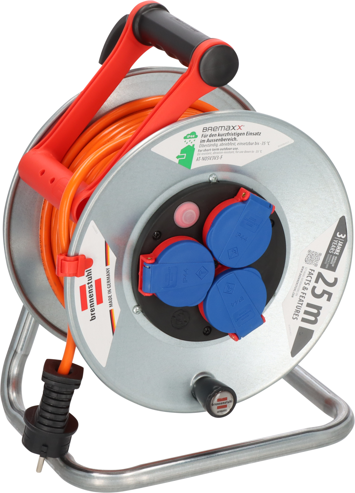 Brennenstuhl Garant S IP44 Kabeltrommel, 25 m Kabel in orange Brennenstuhl Garant S IP44 Kabeltrommel, 25 m Kabel in orange