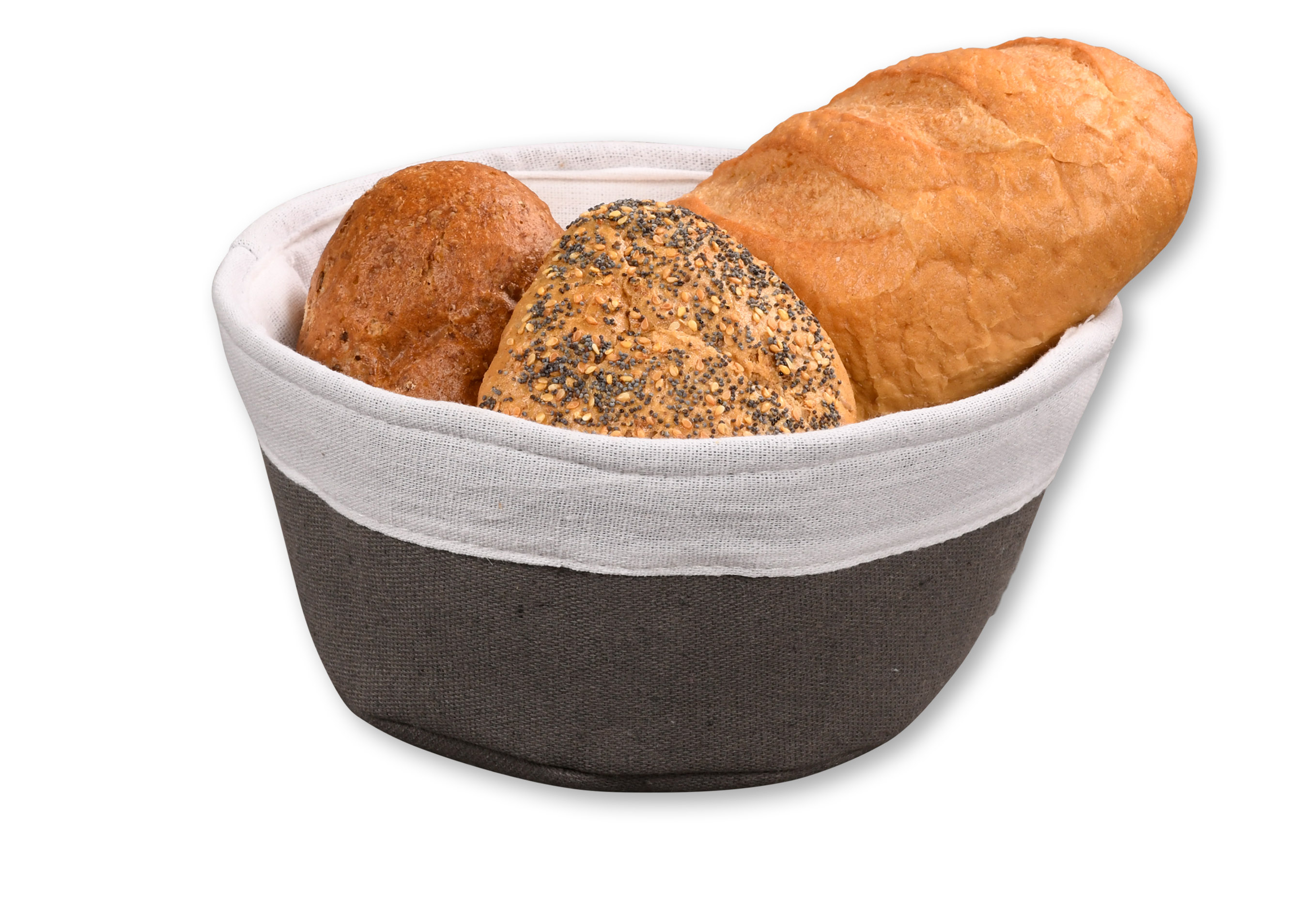 Kesper Brotkorb, Baumwolle, grau, Ø 20 cm / Höhe: 9 cm Kesper Brotkorb, Baumwolle, grau, Ø 20 cm / Höhe: 9 cm