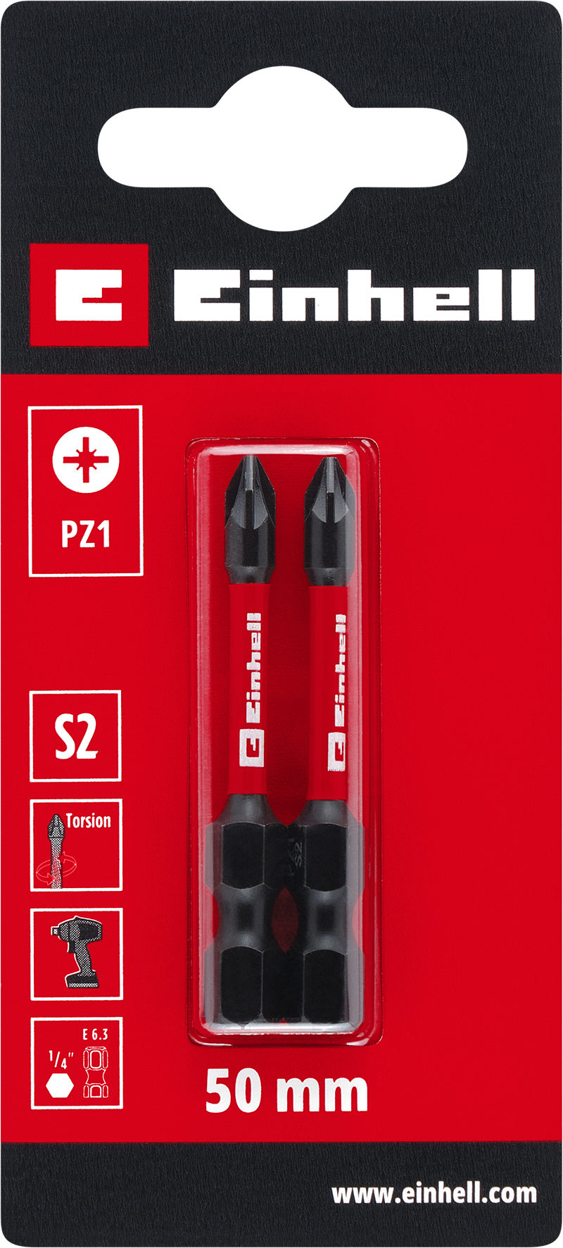 Einhell Impact-Bits Torsion, 50 mm, PZ1 S2