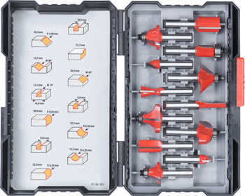 757295-190 Kwb Hartmetall-Oberfräser Set, 12-tlg.