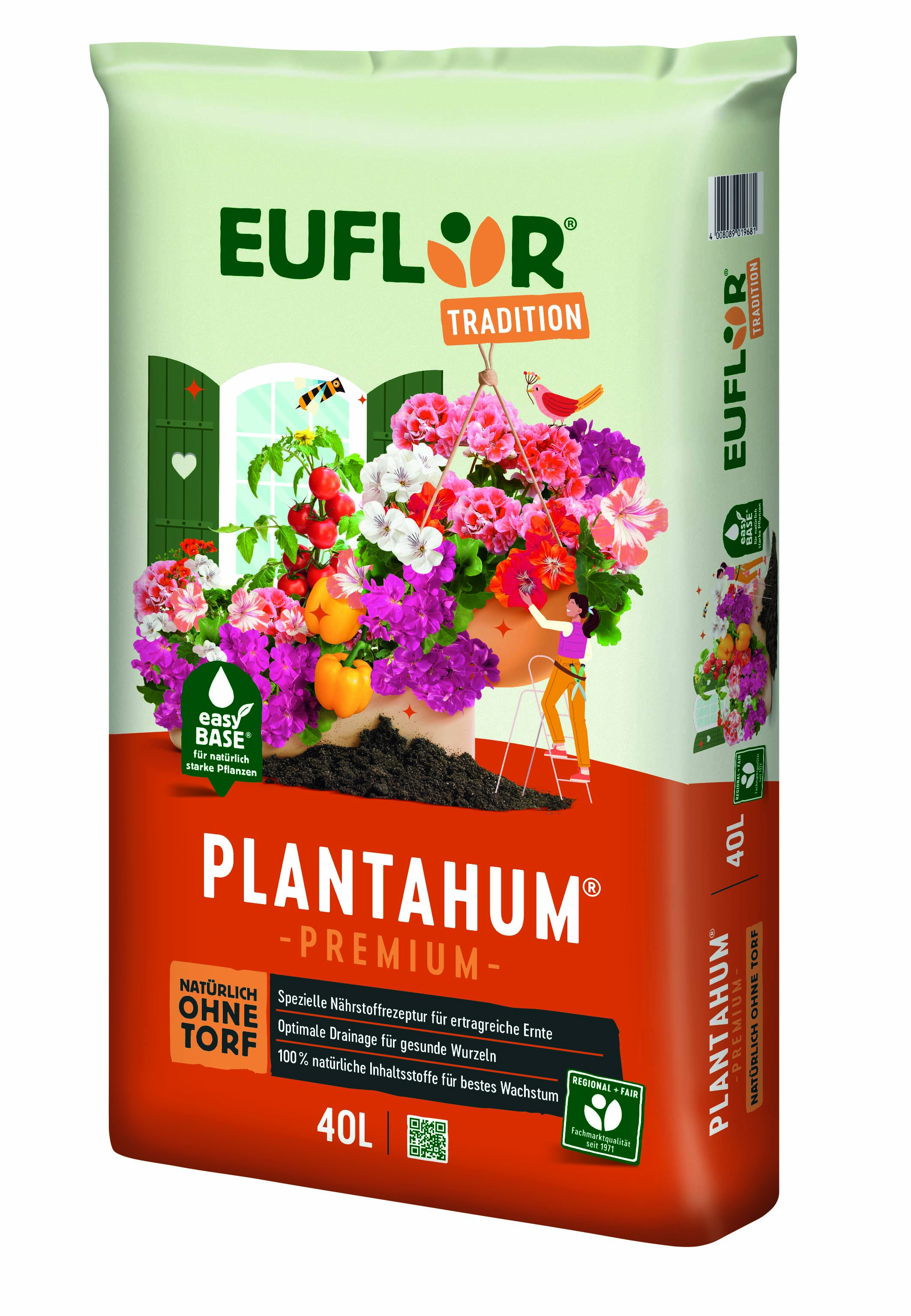Euflor Tradition Plantahum Premium torffrei, 40l
