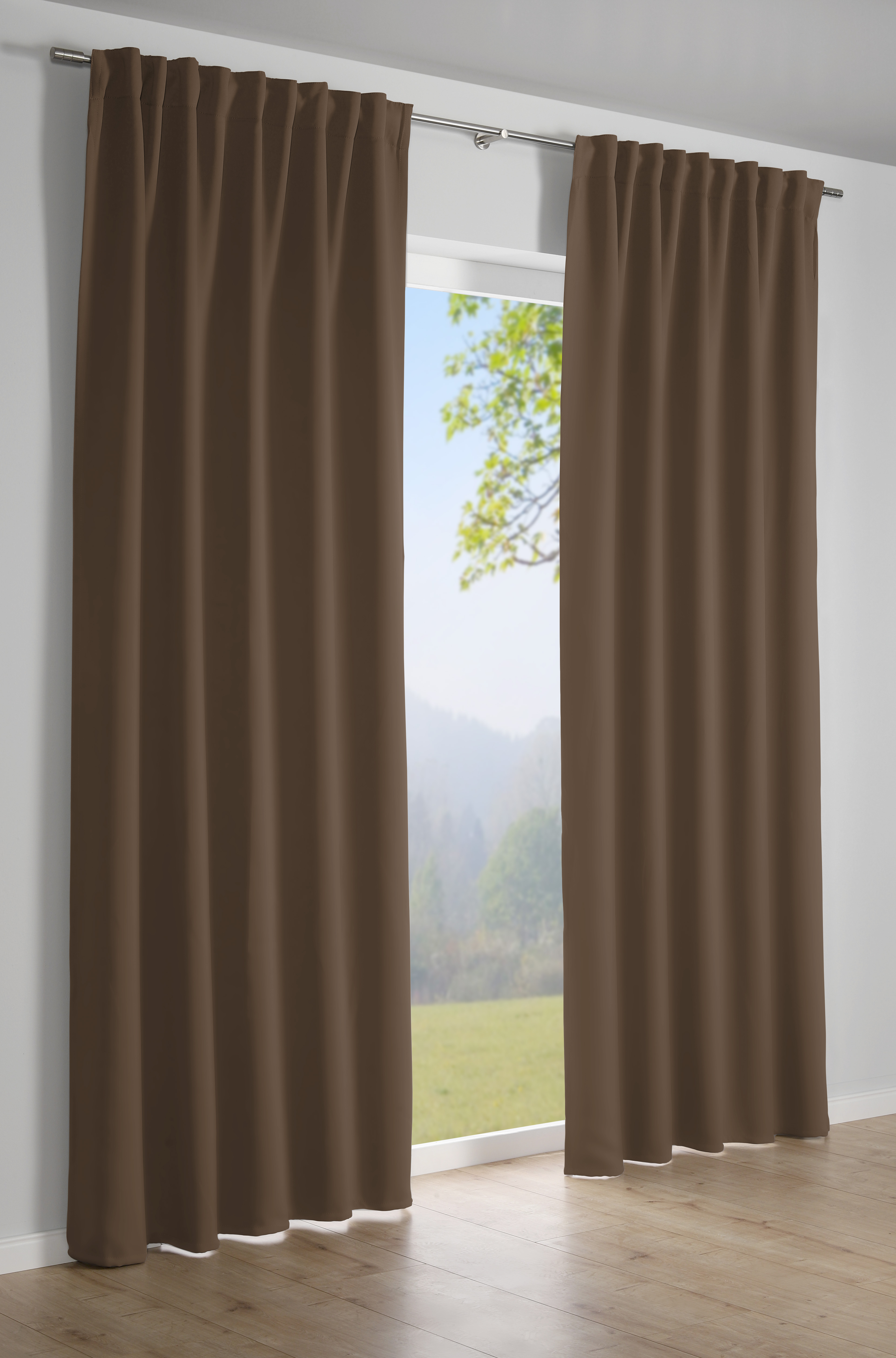 Sehlbach Schal mit Gardinenband taupe, 140 x 245 cm Sehlbach Schal mit Gardinenband taupe, 140 x 245 cm