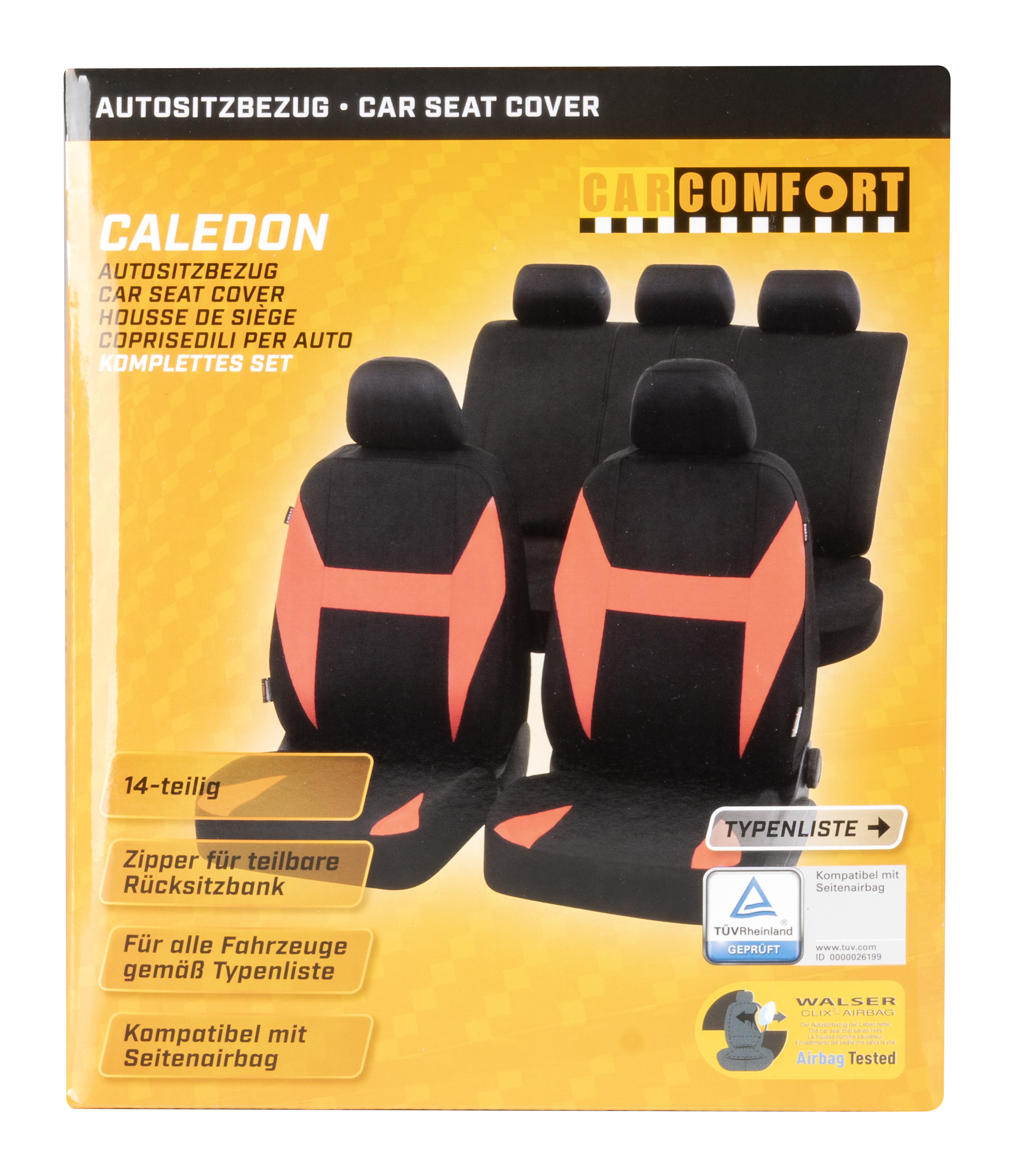 CarComfort Autositzbezug Caledon, schwarz/rot, 2VS 2-teilig 5NS 1RS 5-teilig CarComfort Autositzbezug Caledon, schwarz/rot, 2VS 2-teilig 5NS 1RS 5-teilig