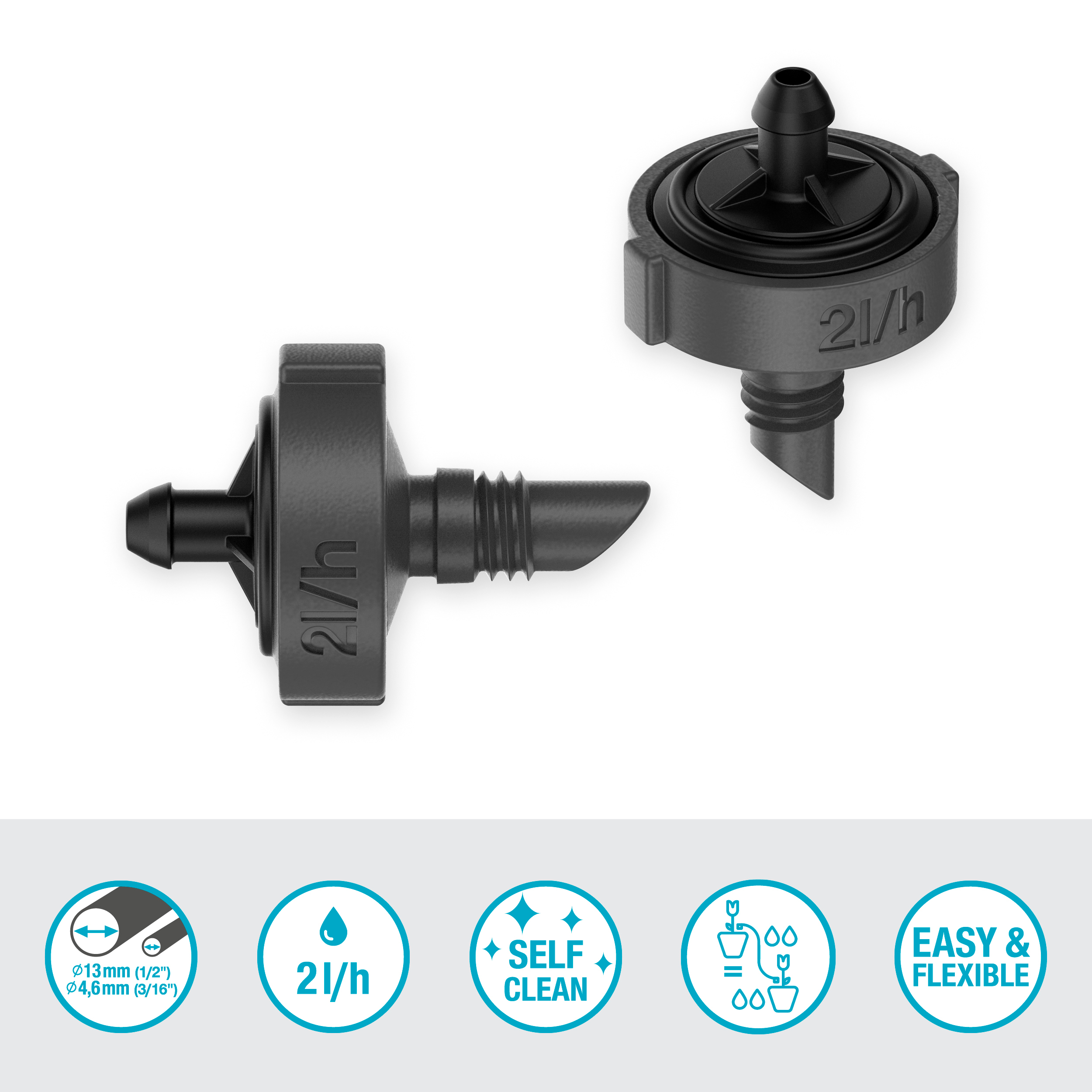 Gardena Micro-Drip-System Endtropfer 2 l/h, druckregulierend - Inhalt: 10 Stück Gardena Micro-Drip-System Endtropfer 2 l/h, druckregulierend - Inhalt: 10 Stück