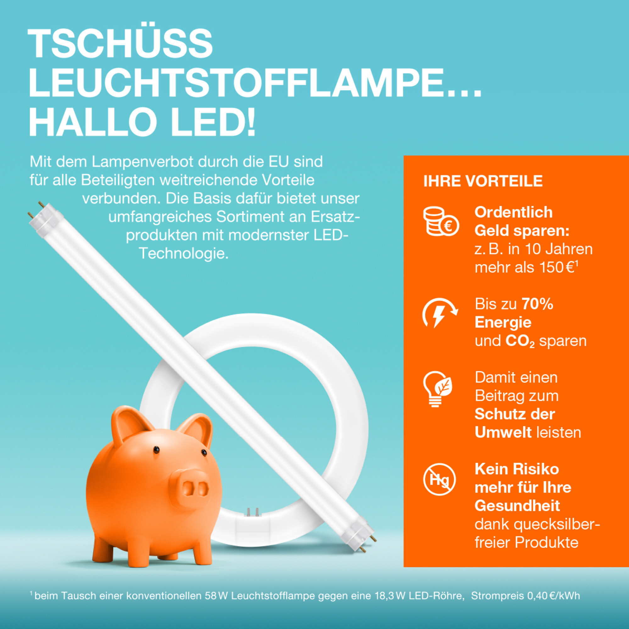 Osram LED Röhre T9C EM 22, 11W, Kaltweiß