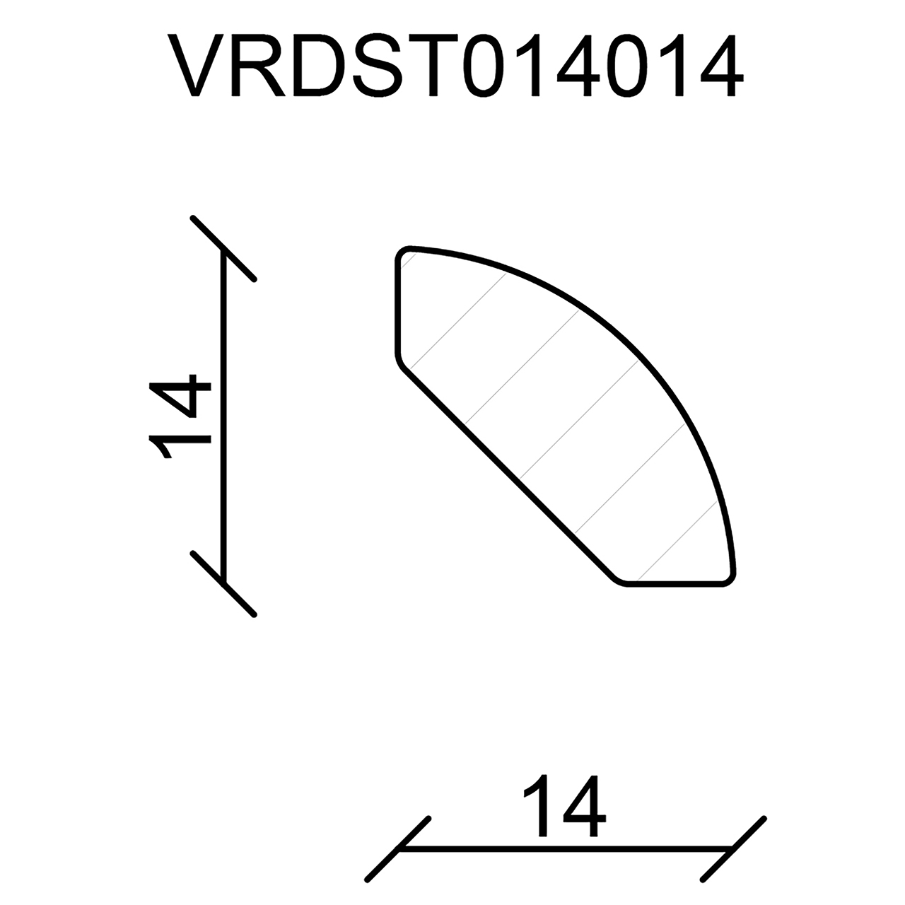 544078-Querschnitt Neuhofer Viertelrundstab, Fichte/Kiefer astrein roh