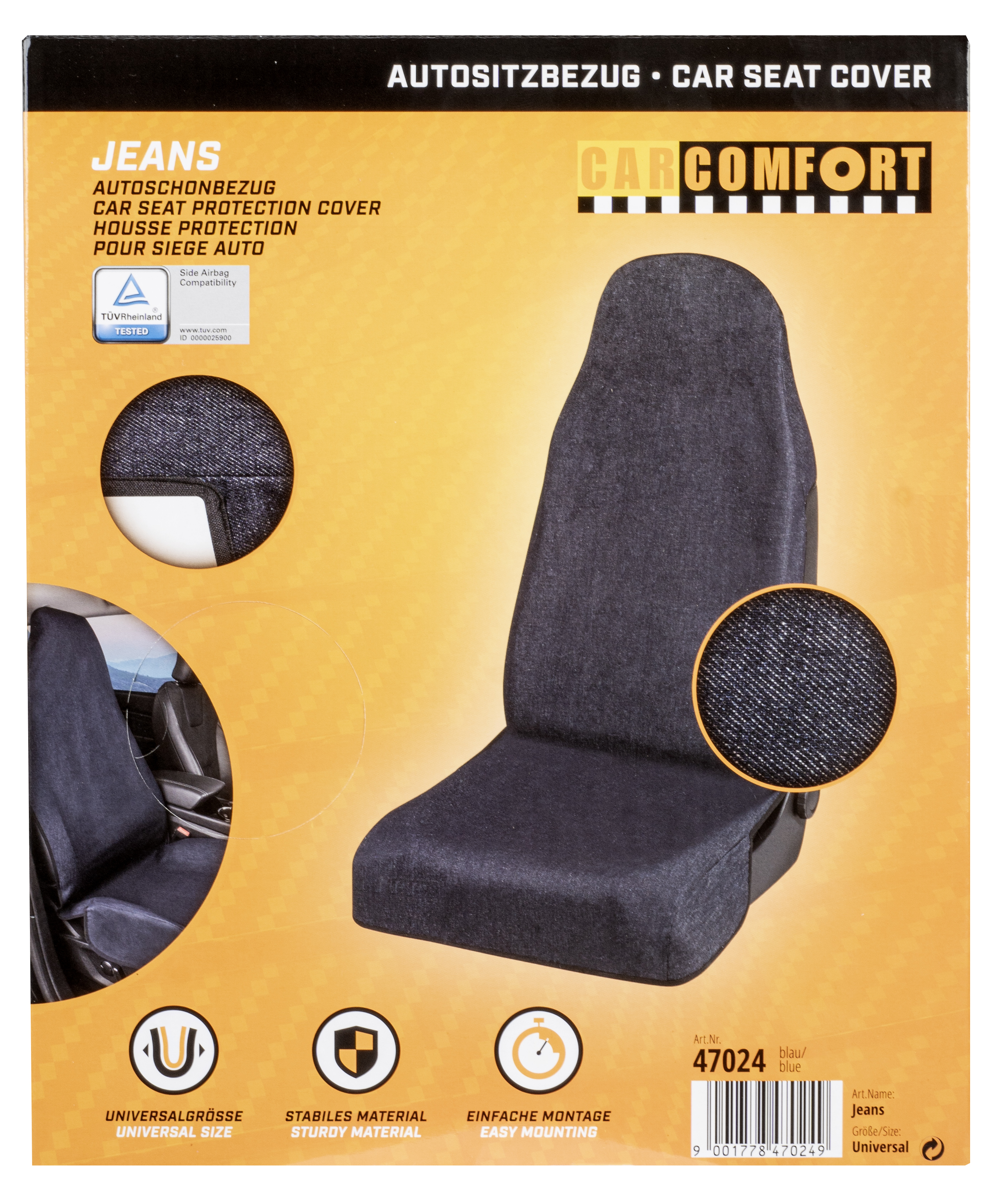 CarComfort Autositzbezug Jeans 1VS 1-teilig, blau CarComfort Autositzbezug Jeans 1VS 1-teilig, blau