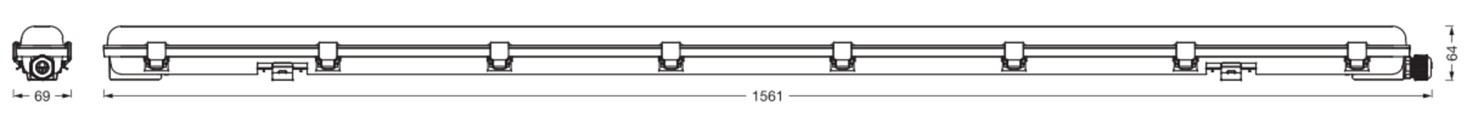 Osram Feuchtraumlampe Essential, 150 cm, 1x19W