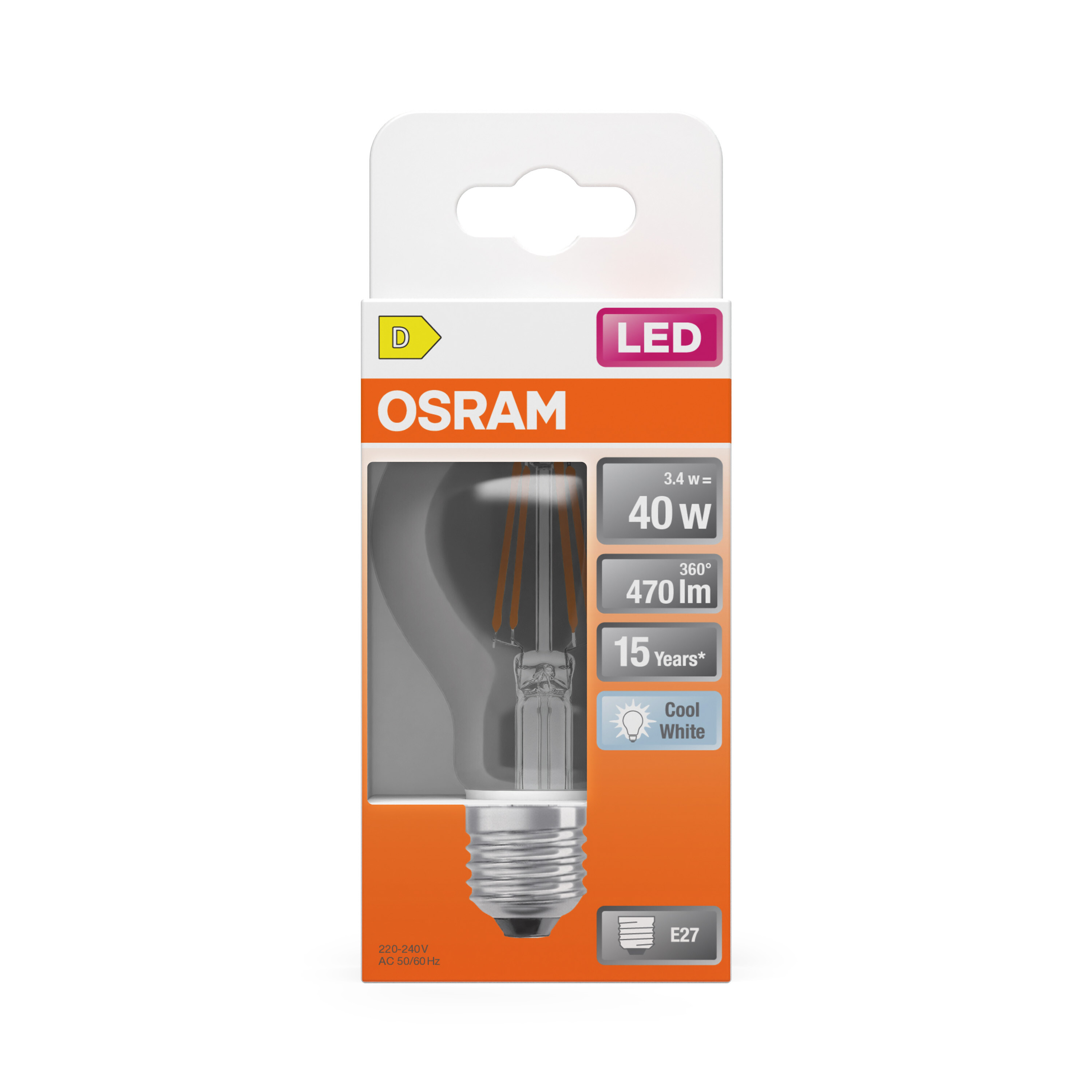 Osram LED Retrofit Classic A Lampe, E27, Kaltweiß