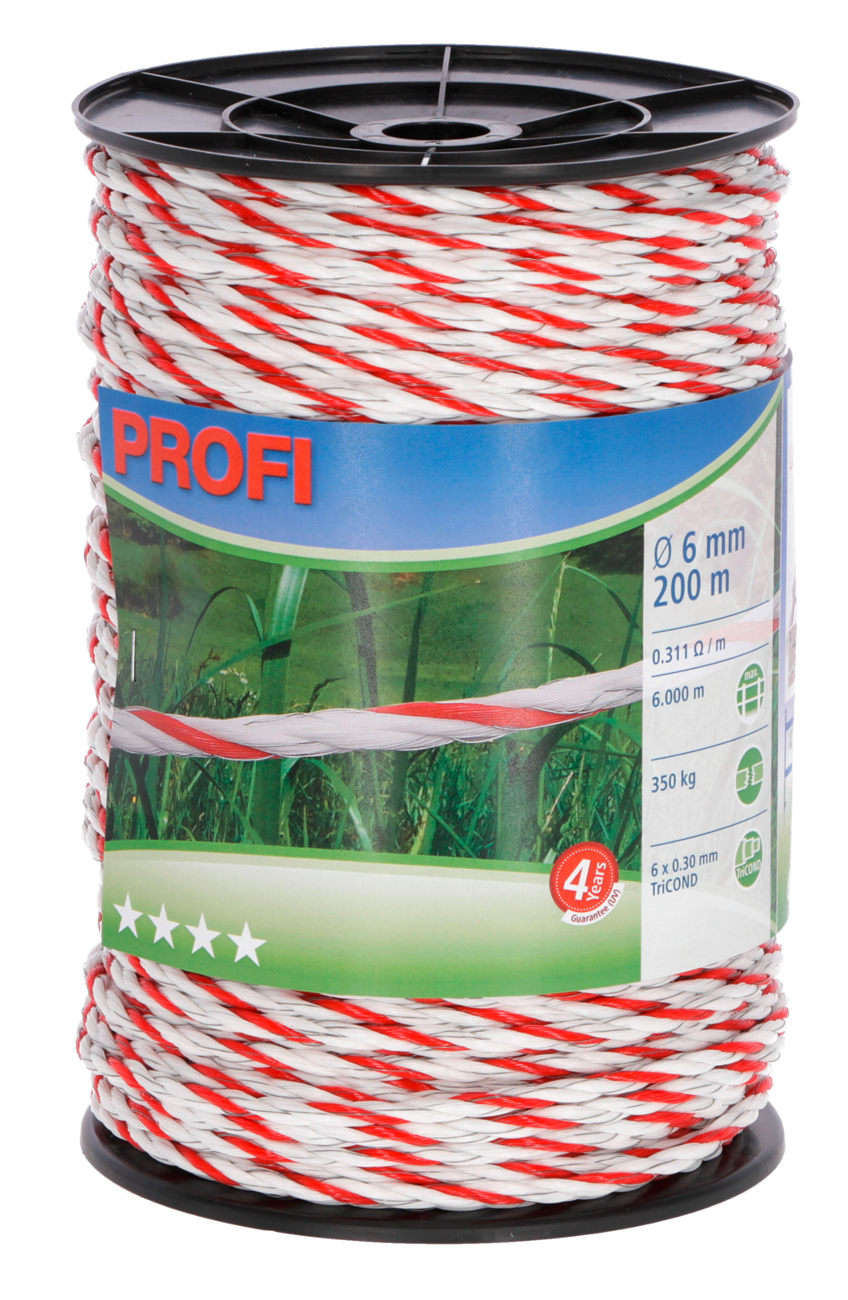 Kerbl Weidezaunseil Profi 6mm, 6x0,3 TriC, 200m