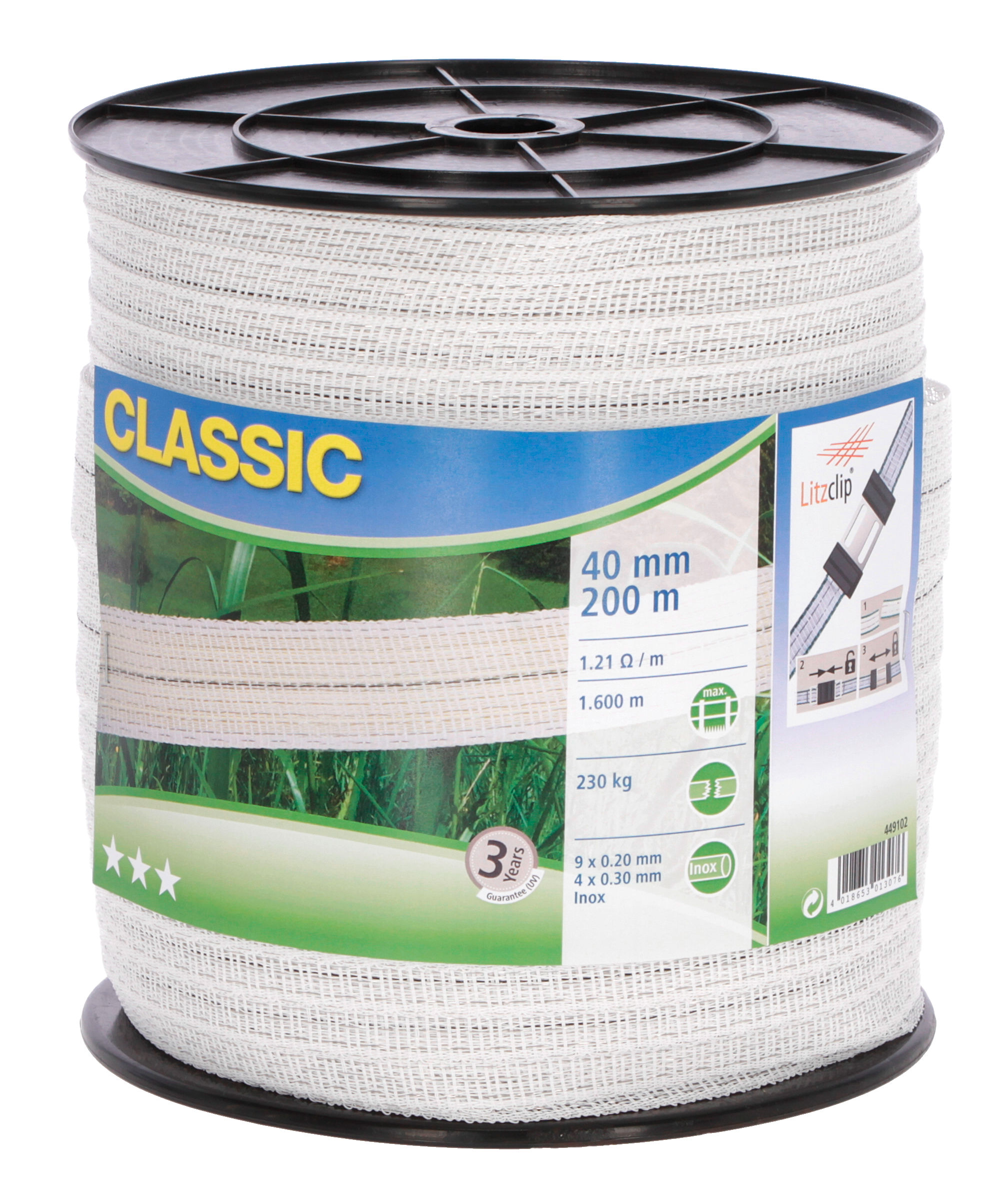 Kerbl Weidezaunband Classic 40mm, 9x0,2 + 4x0,3 Niro, 200m Kerbl Weidezaunband Classic 40mm, 9x0,2 + 4x0,3 Niro, 200m