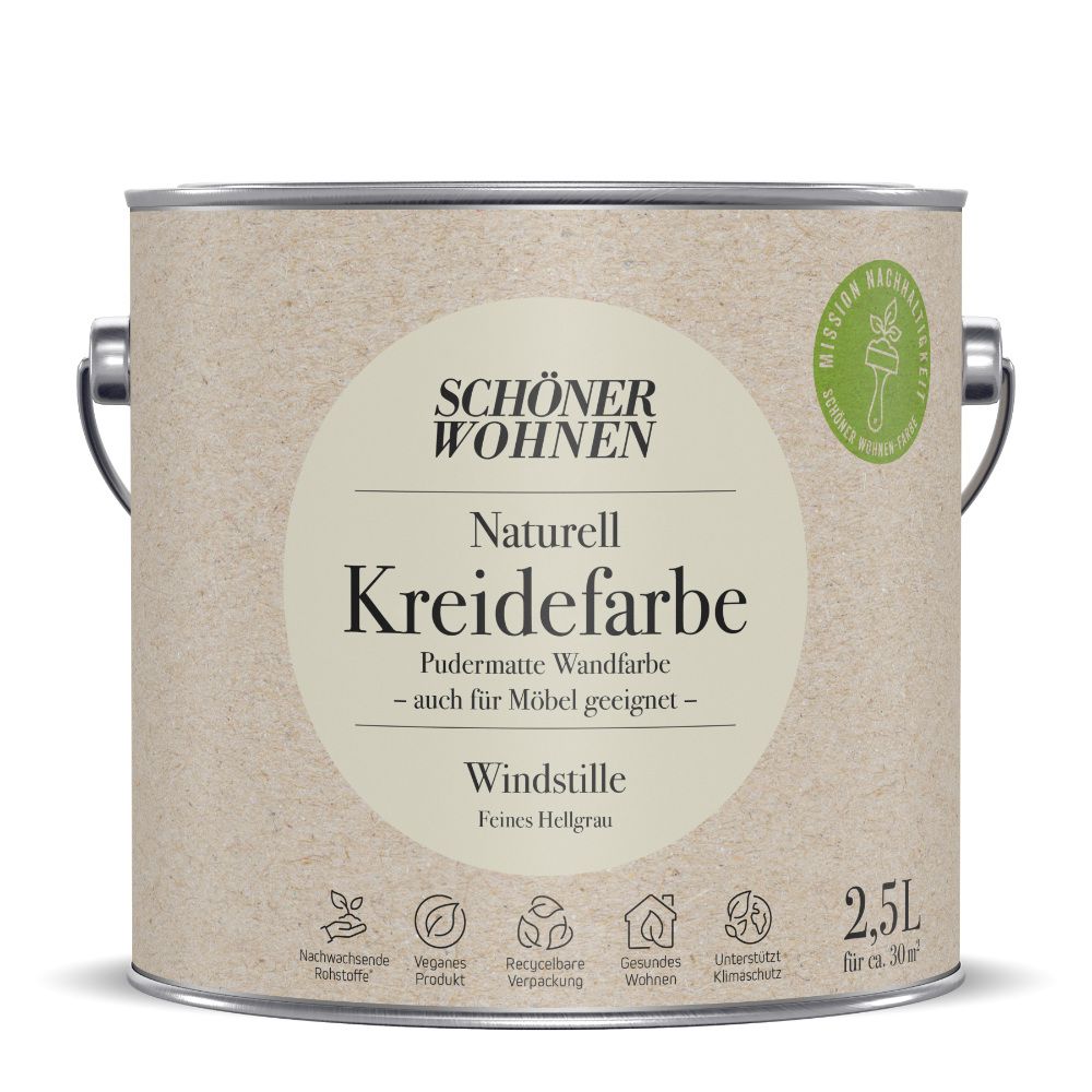 Schöner Wohnen Naturell Kreidefarbe, windstille, 2,5L Schöner Wohnen Naturell Kreidefarbe, windstille, 2,5L