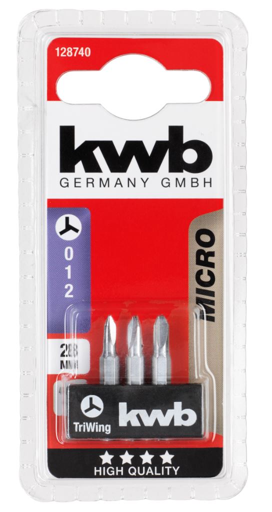 Kwb Tri-Wing Micro Bits, 28 mm