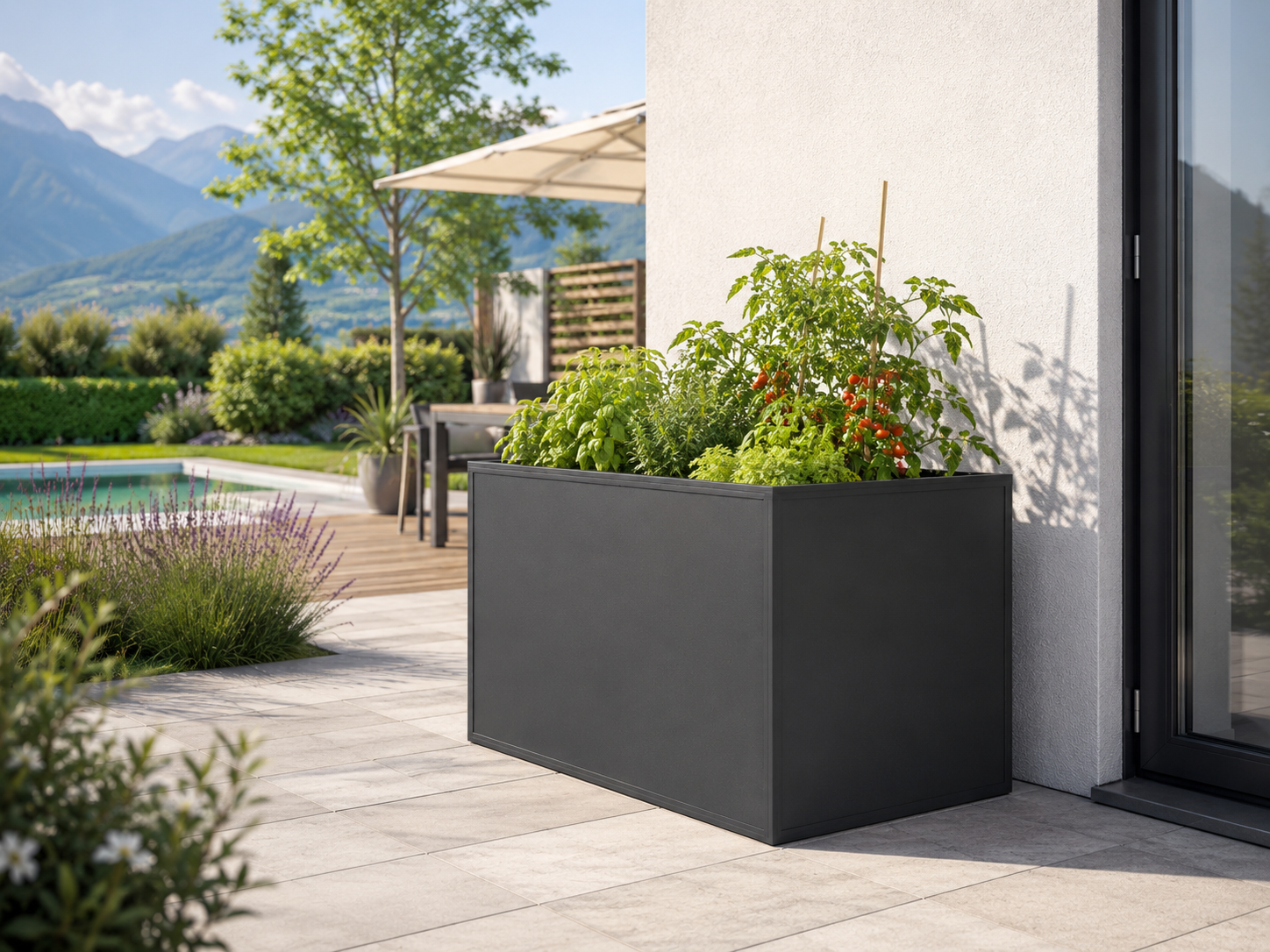 KGT Aluminium-Hochbeet 130, Profilsystem "anthrazit-grau"